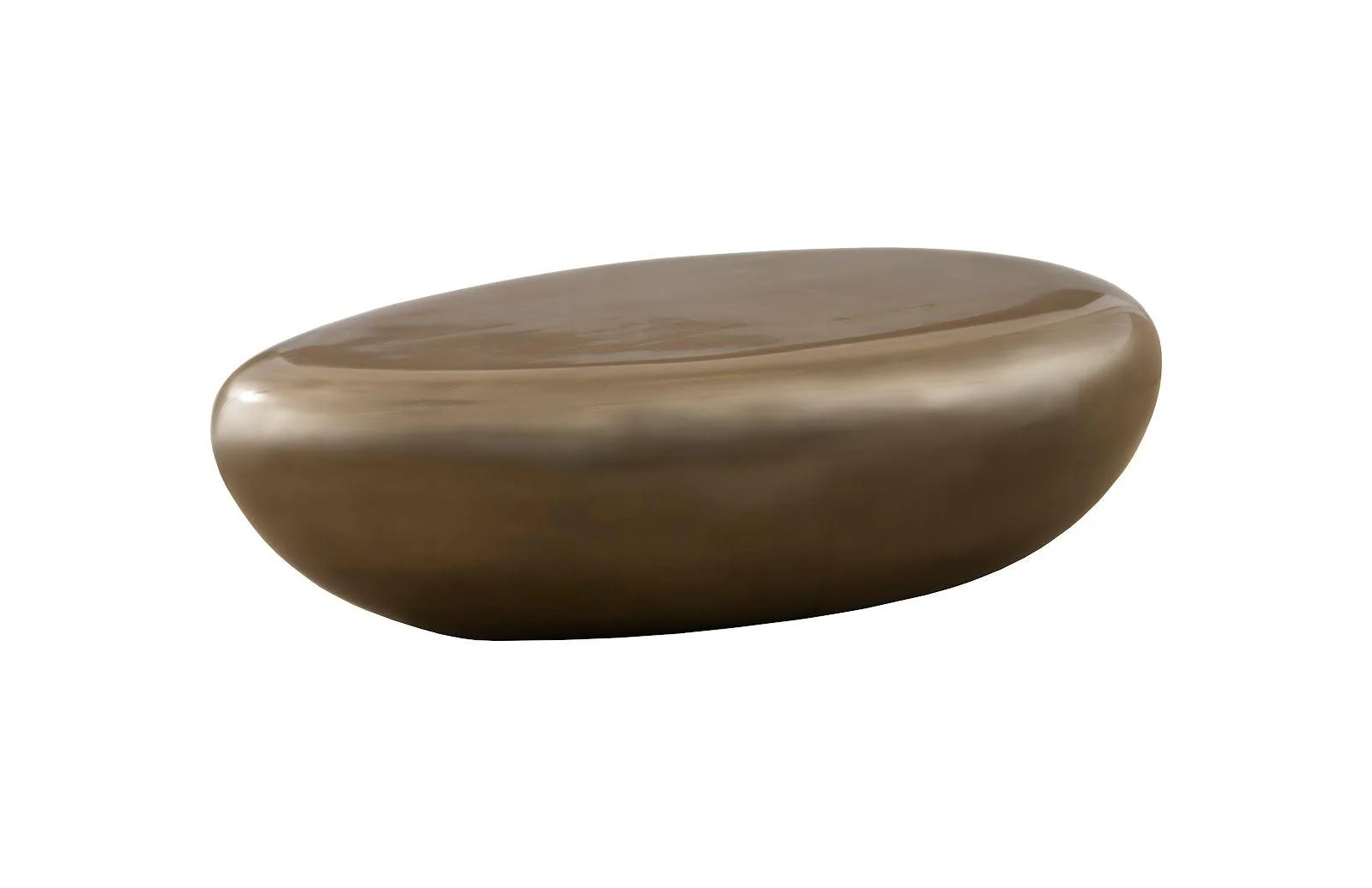 River Stone Coffee Table, Polished Bronze, Large - Remutear