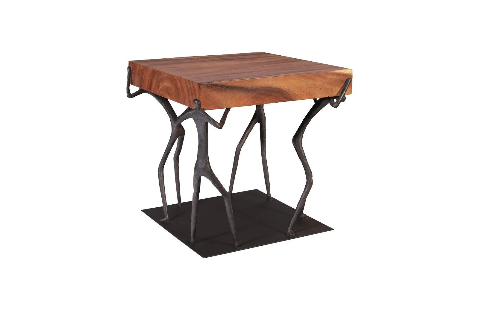 Atlas Side Table, Chamcha Wood, Natural, Metal - Remutear