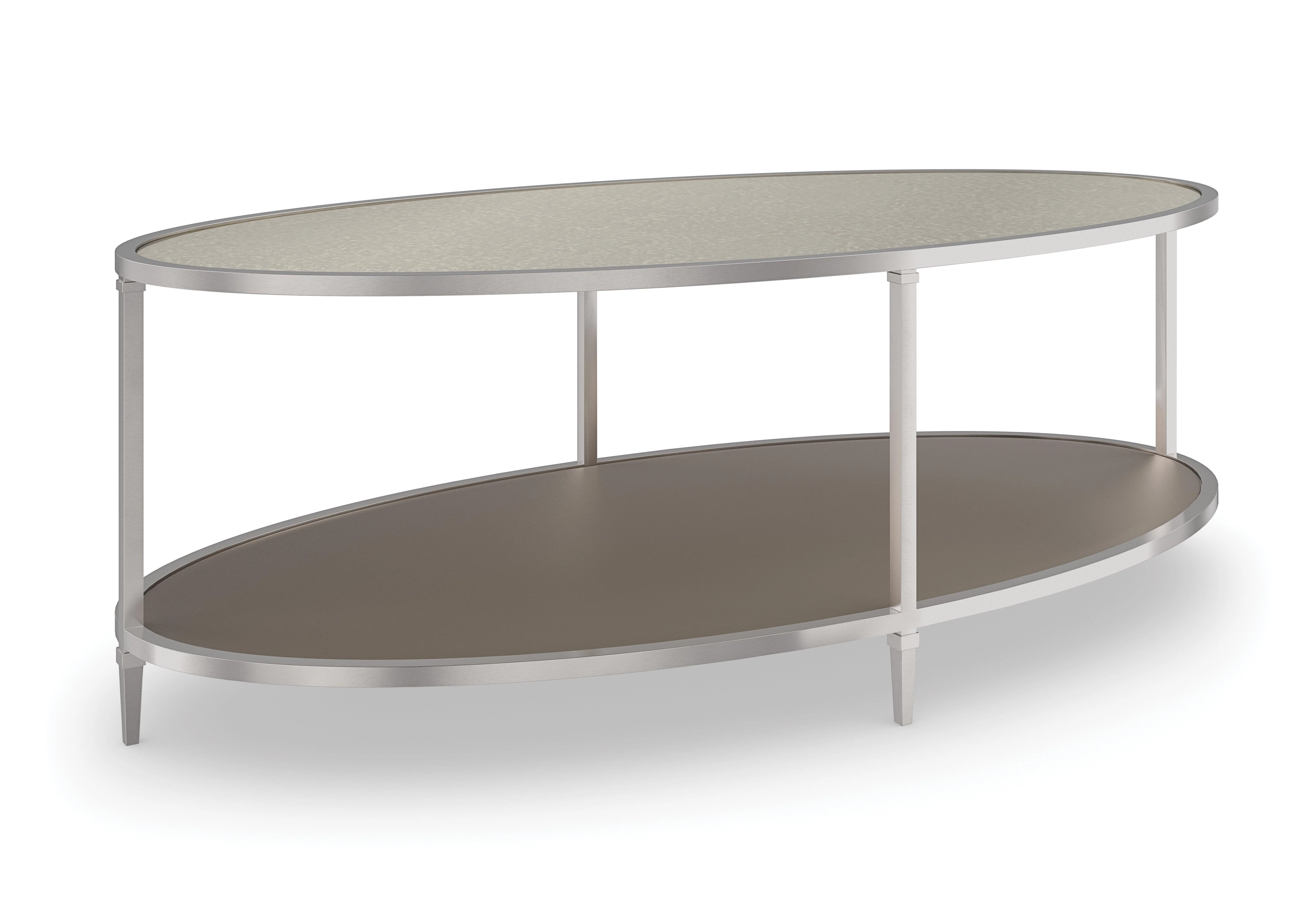 Classic Shimmer Oval Cocktail Table - Remutear