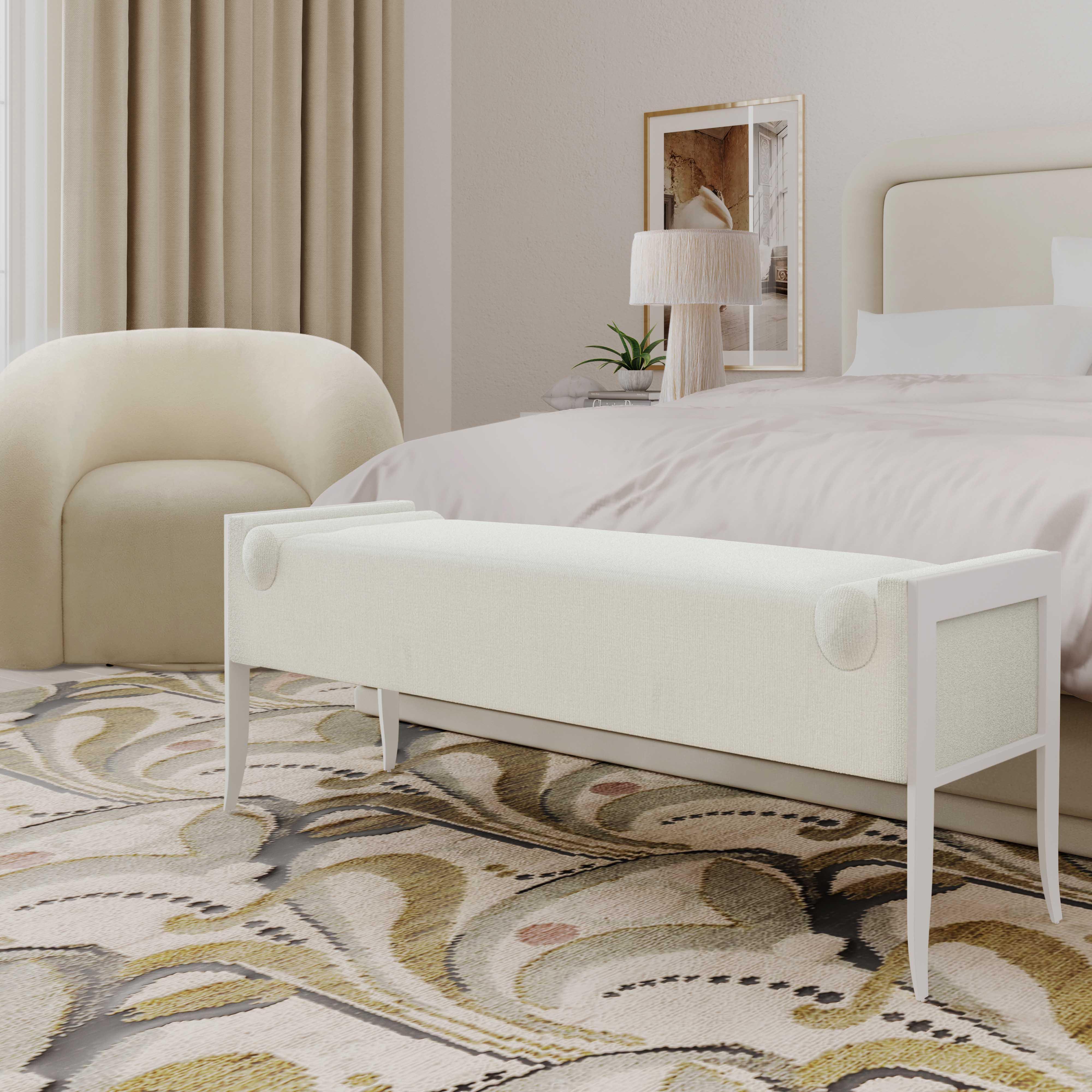 Ines Cream Boucle Bench - Remutear