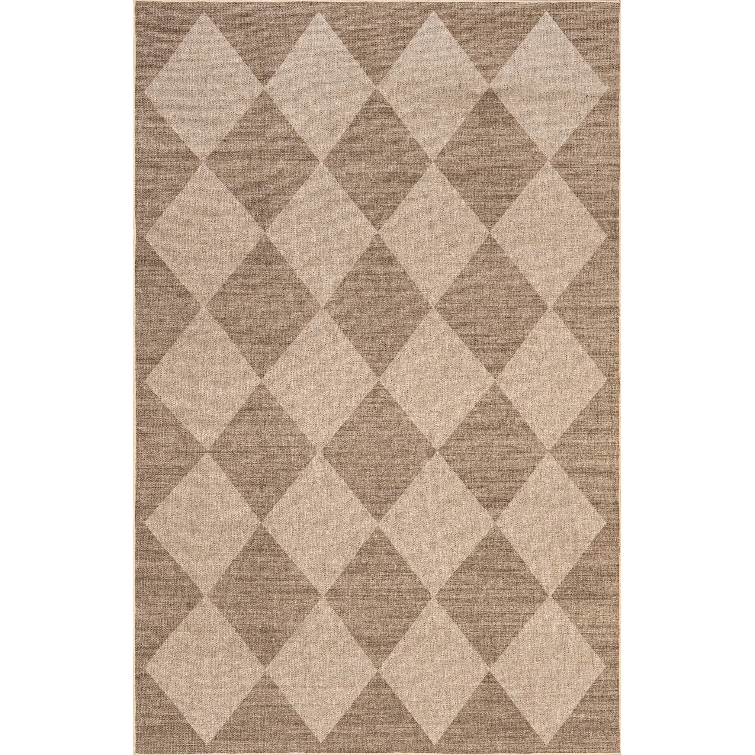 Abi Checkered Easy-Jute Machine Washable Area Rug - Remutear