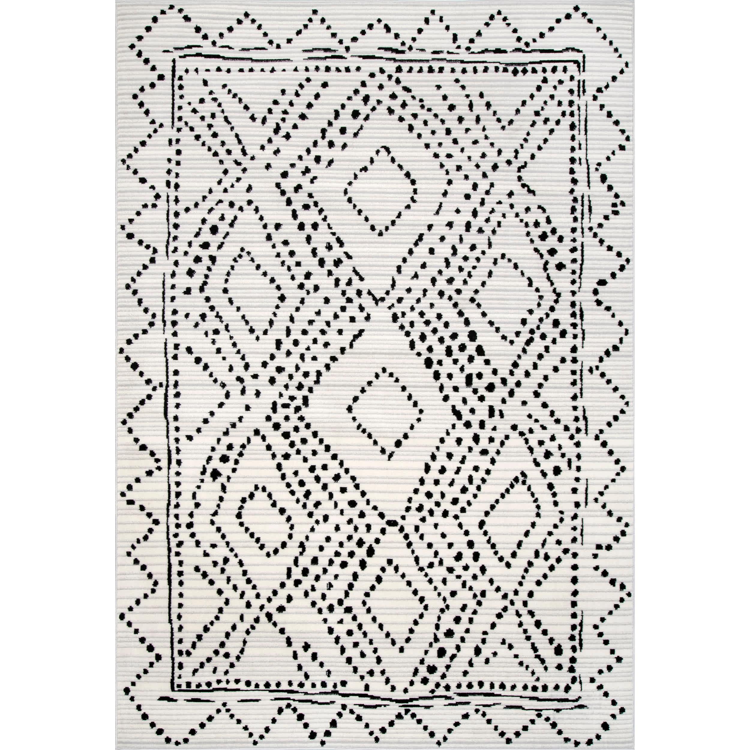 Mila Dotted Diamond Trellis Area Rug - Remutear
