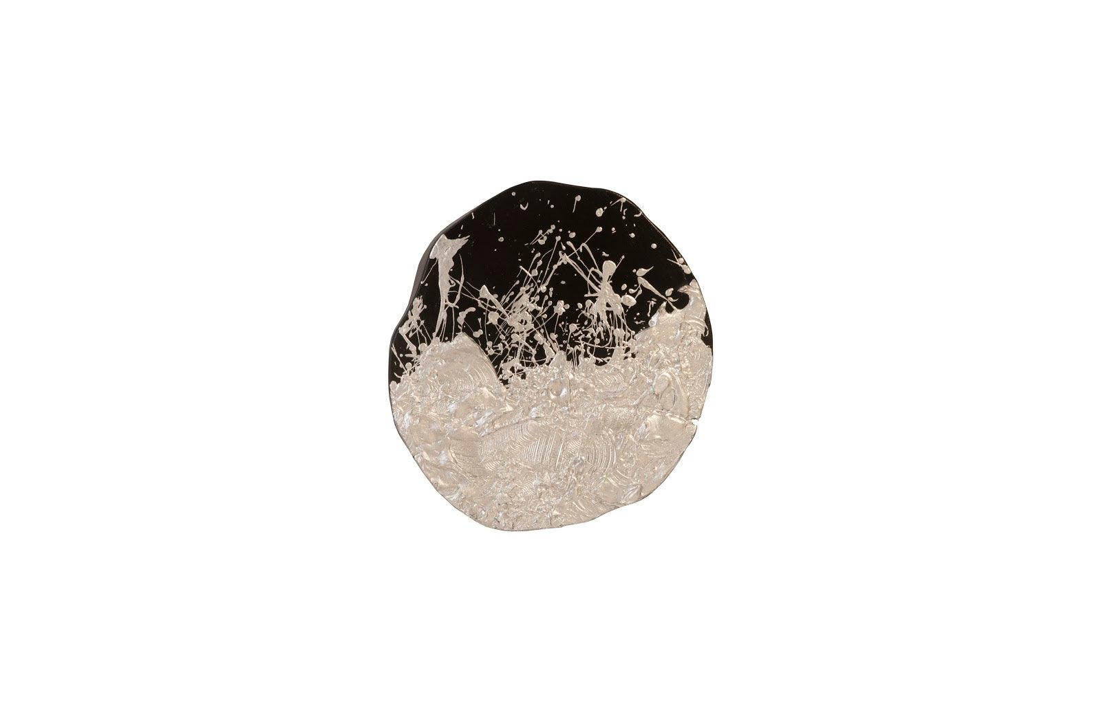 Wisp Wall Tile, Chamcha Wood, Silver Leaf on Black - Remutear