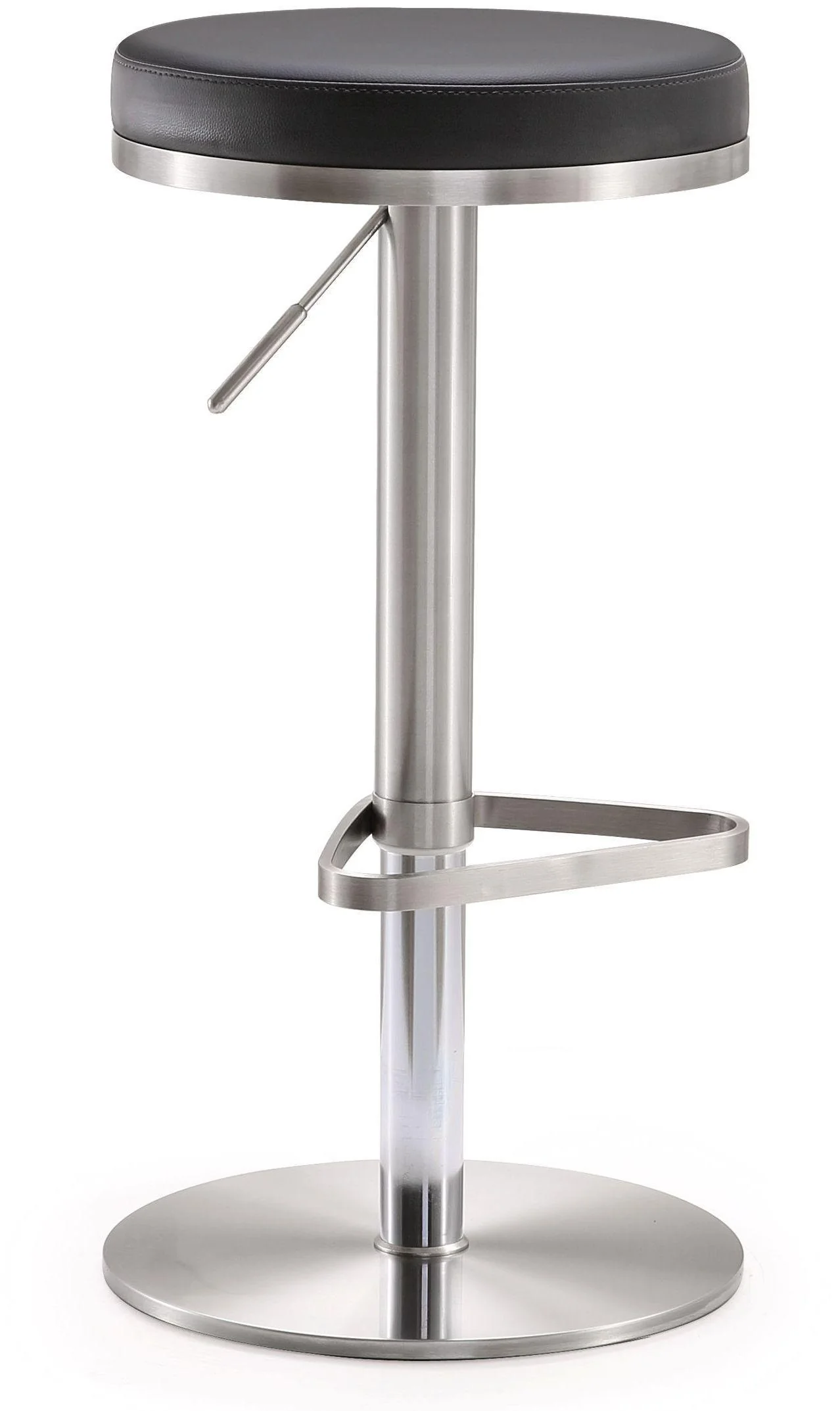 Fano Black Stainless Steel Adjustable Barstool - Remutear