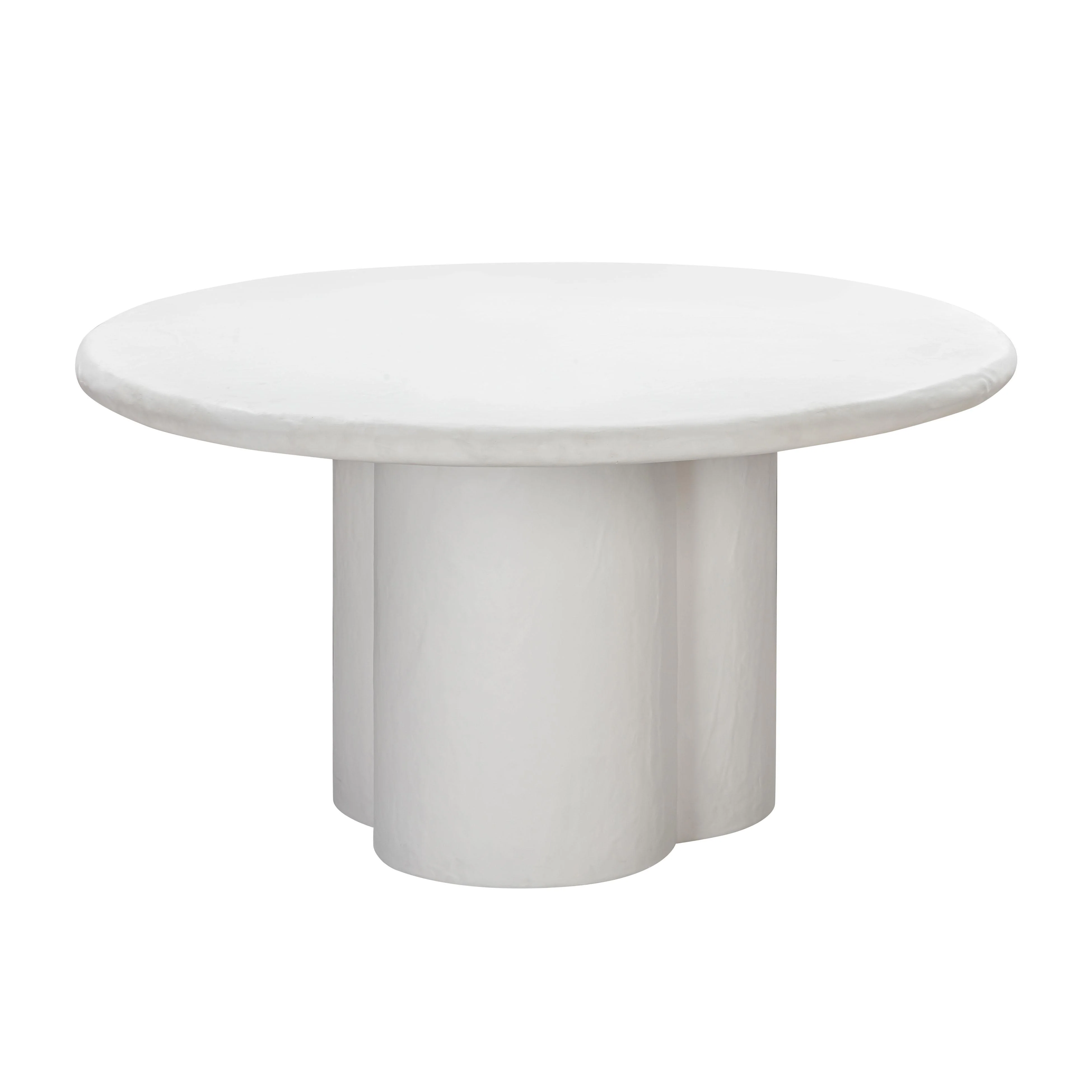 Elika White Faux Plaster Round Dining Table - Remutear