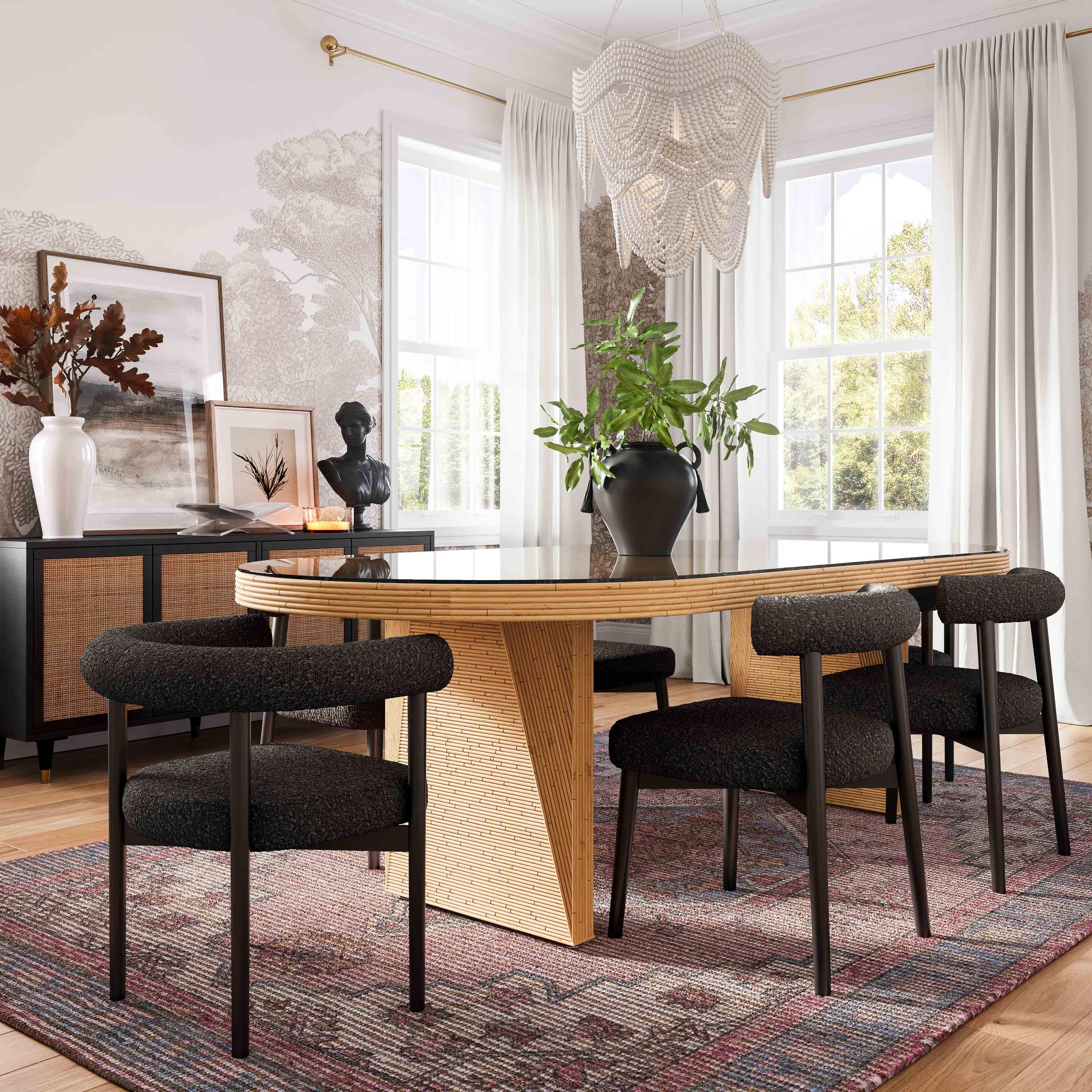 Spara Black Boucle Side Chair - Remutear