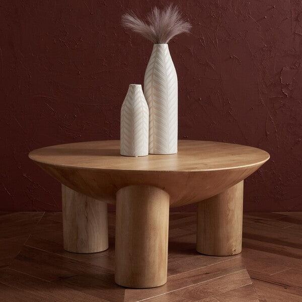 CALHOUN ROUND WOOD COFFEE TABLE - Remutear