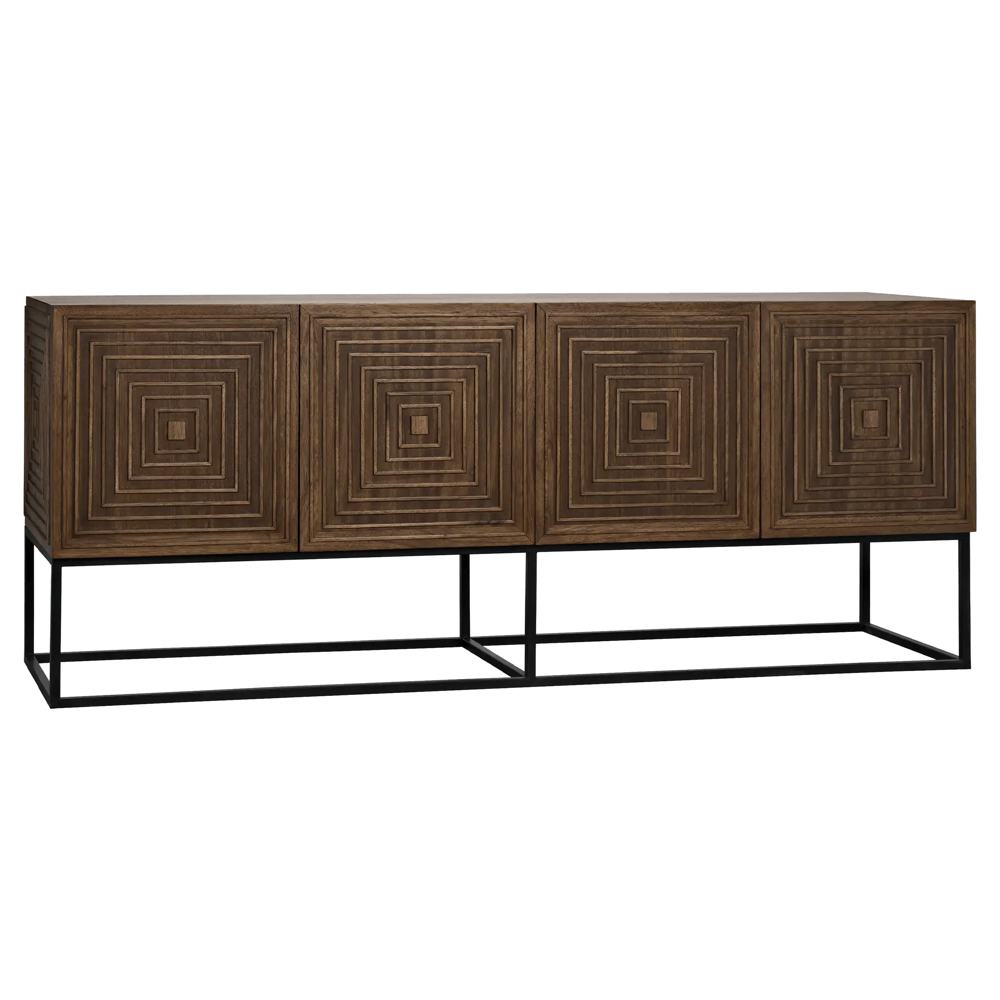 Lanon Sideboard with Steel Base, Dark Walnut - Remutear
