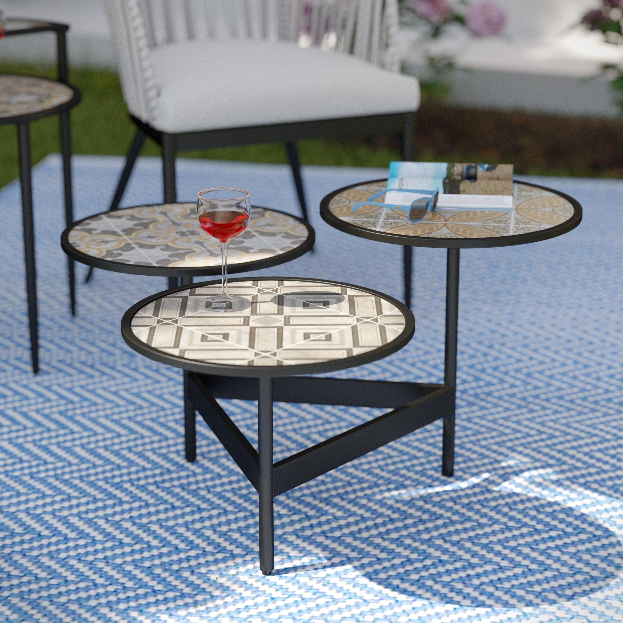 Lorengo Outdoor 3-Tier Cocktail Table - Remutear