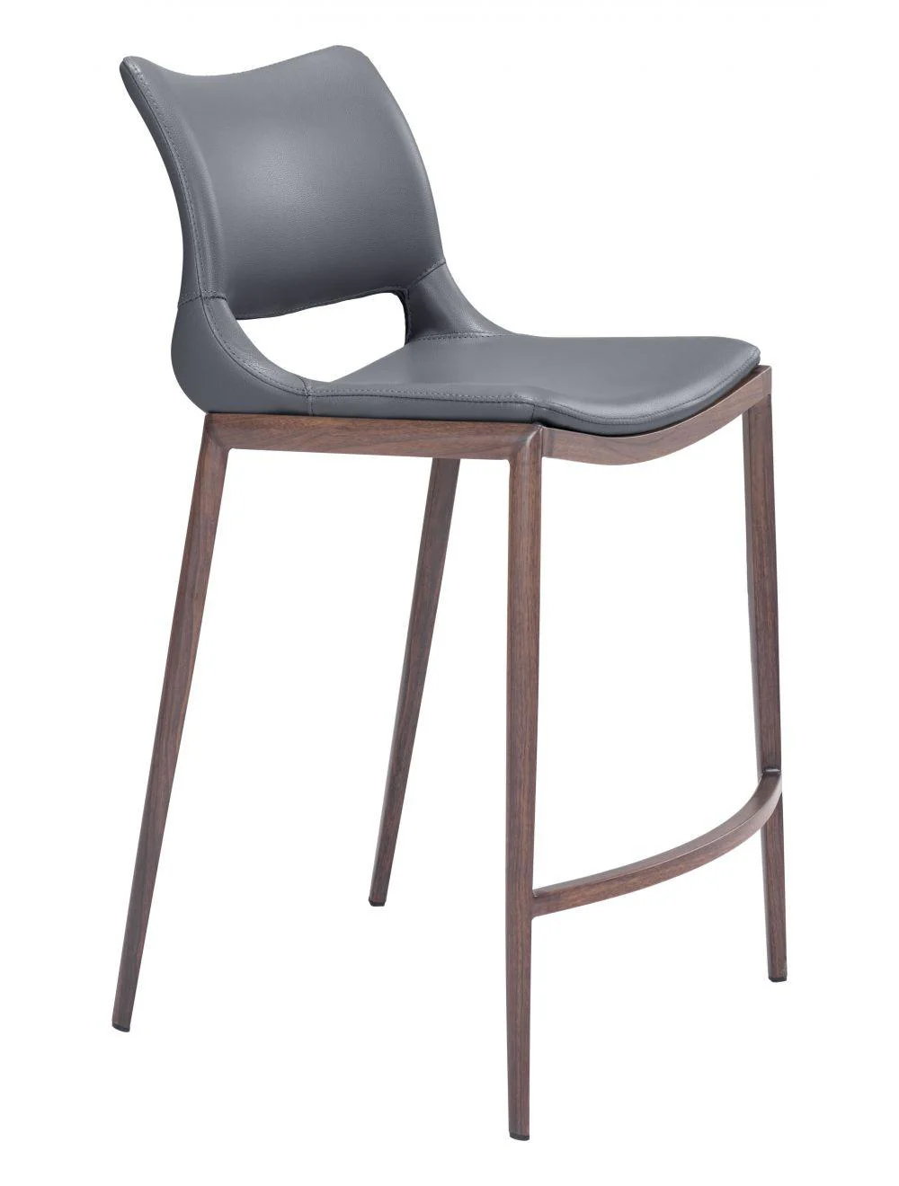 Ace Counter Chair (Set of 2) Dark Gray & Walnut - Remutear