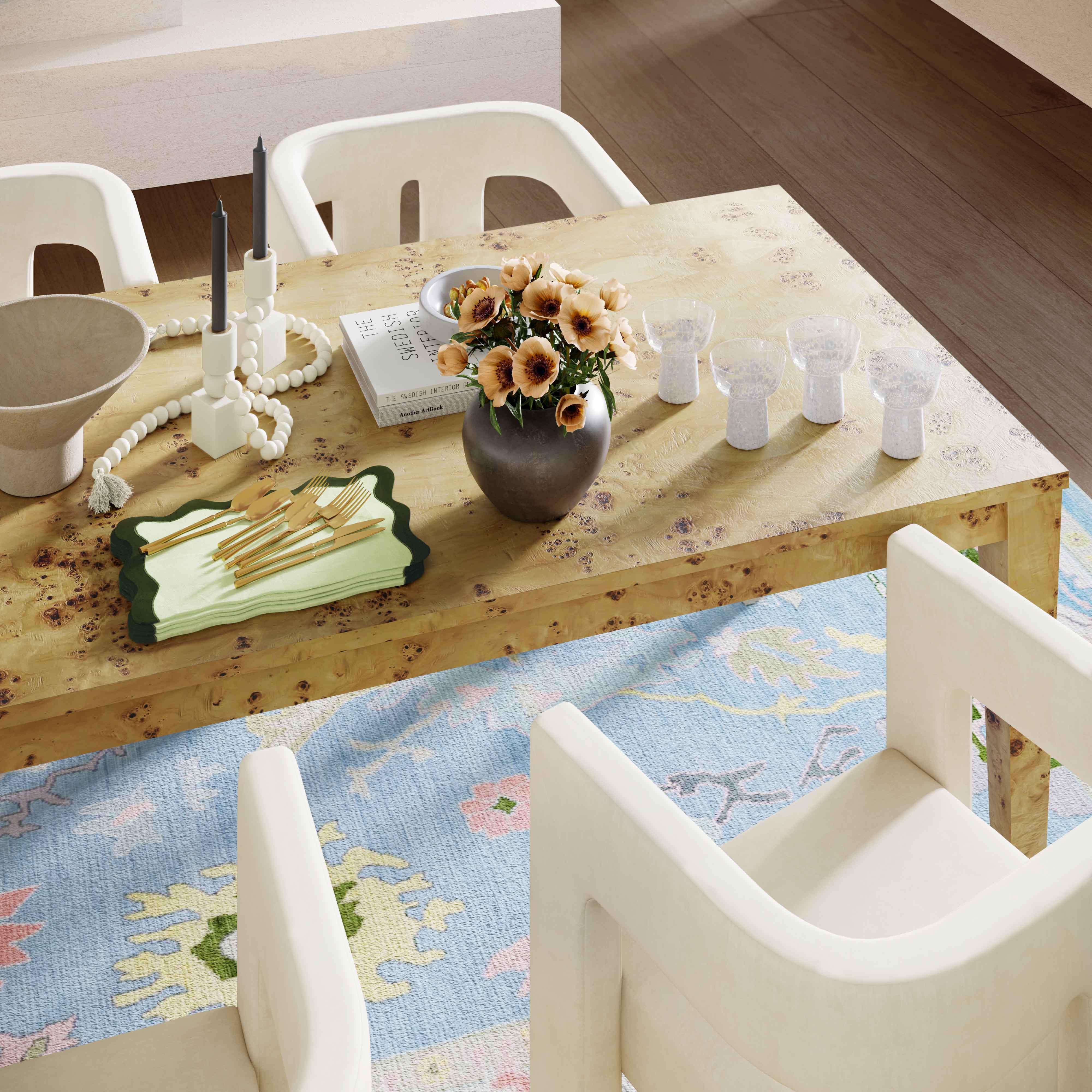 Brandyss Natural Burl Rectangular Dining Table - Remutear
