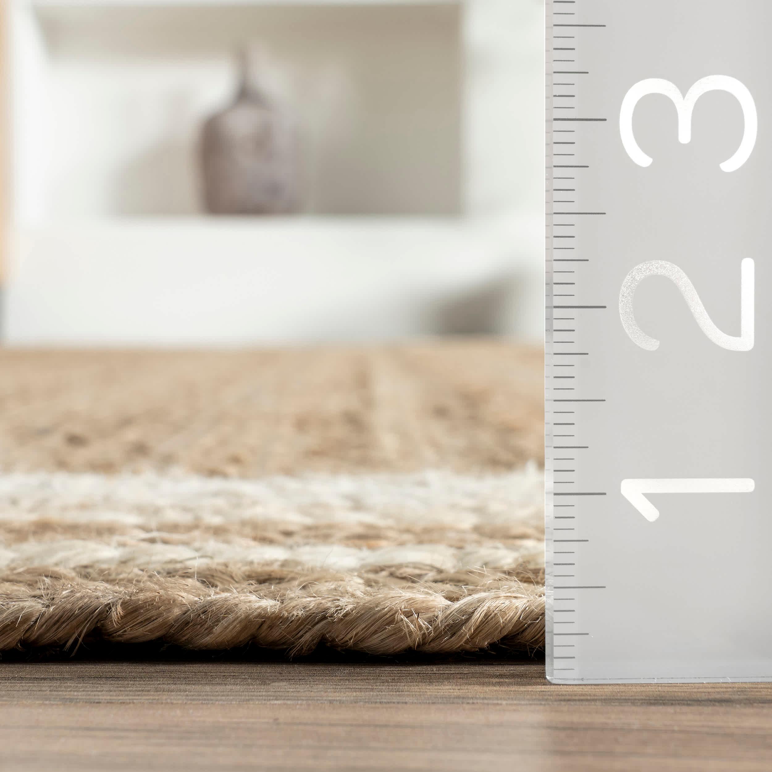 Braided Rikki Border Jute Area Rug - Remutear