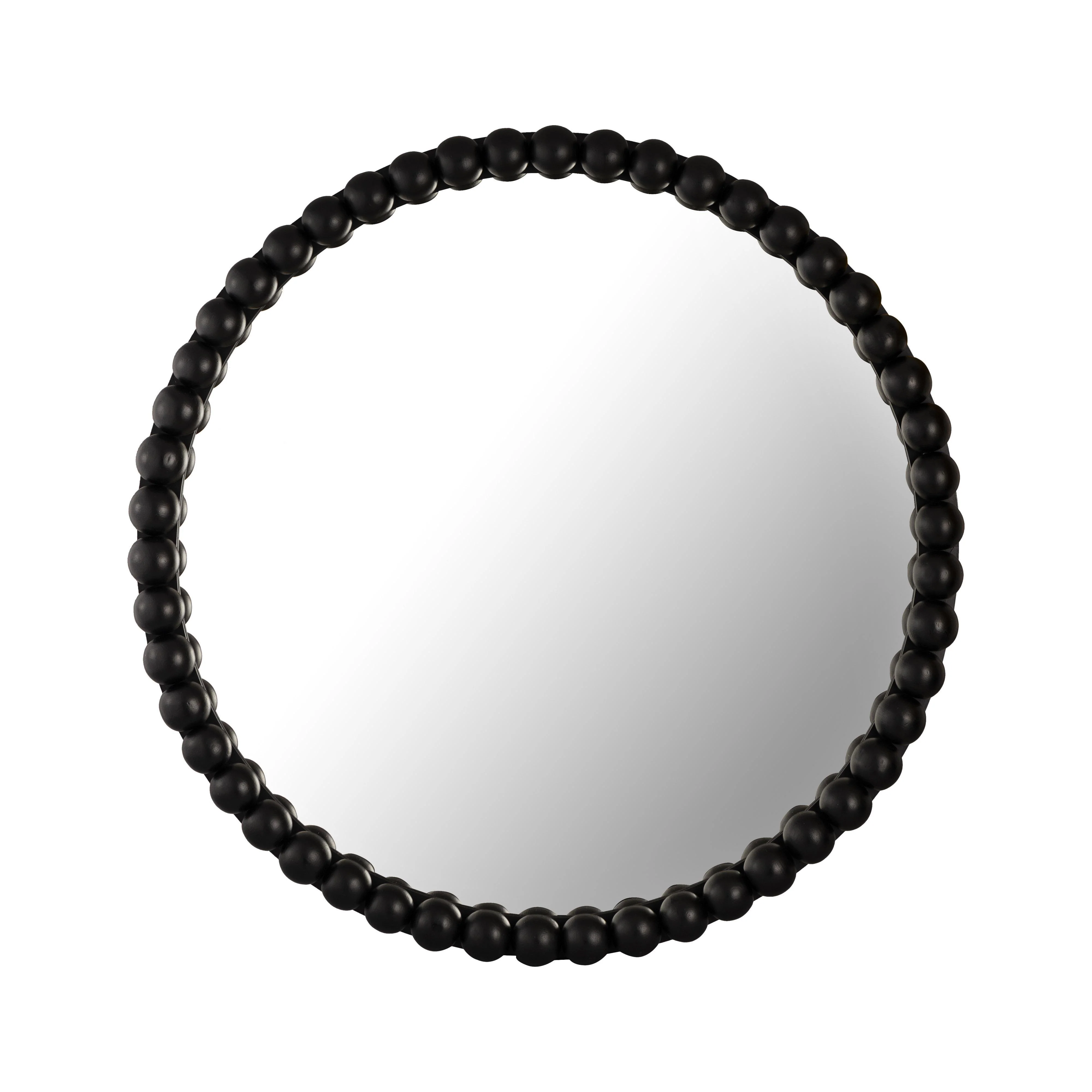 Baria Black Wooden Mirror - Remutear