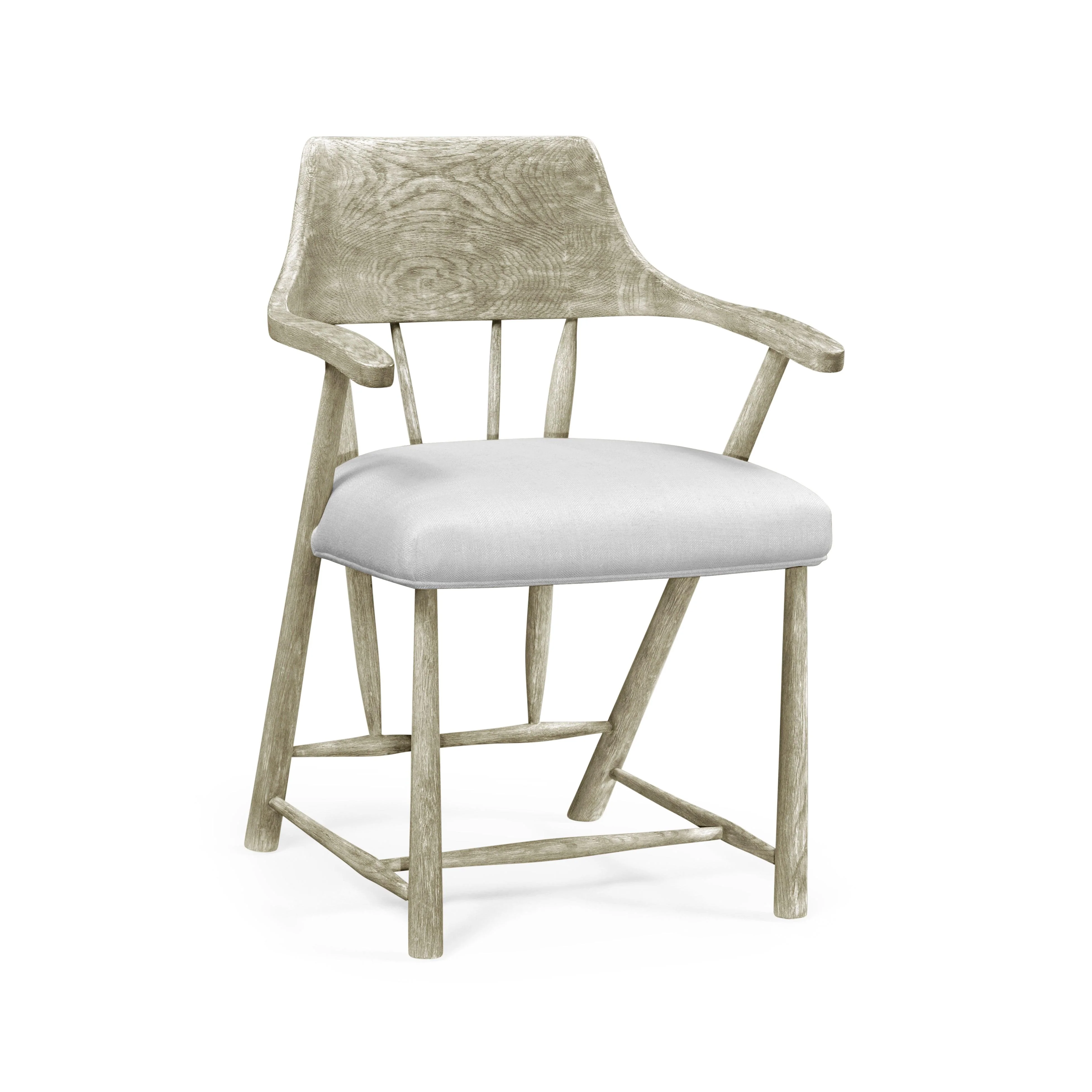 Casual Accents Greyed Oak Captains Chair - Remutear