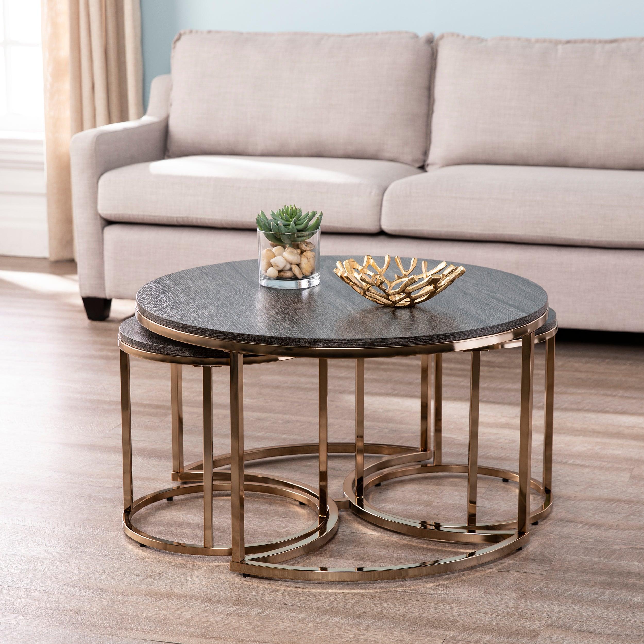 Lachlan Round Nesting Coffee Tables – 3pc Set - Remutear