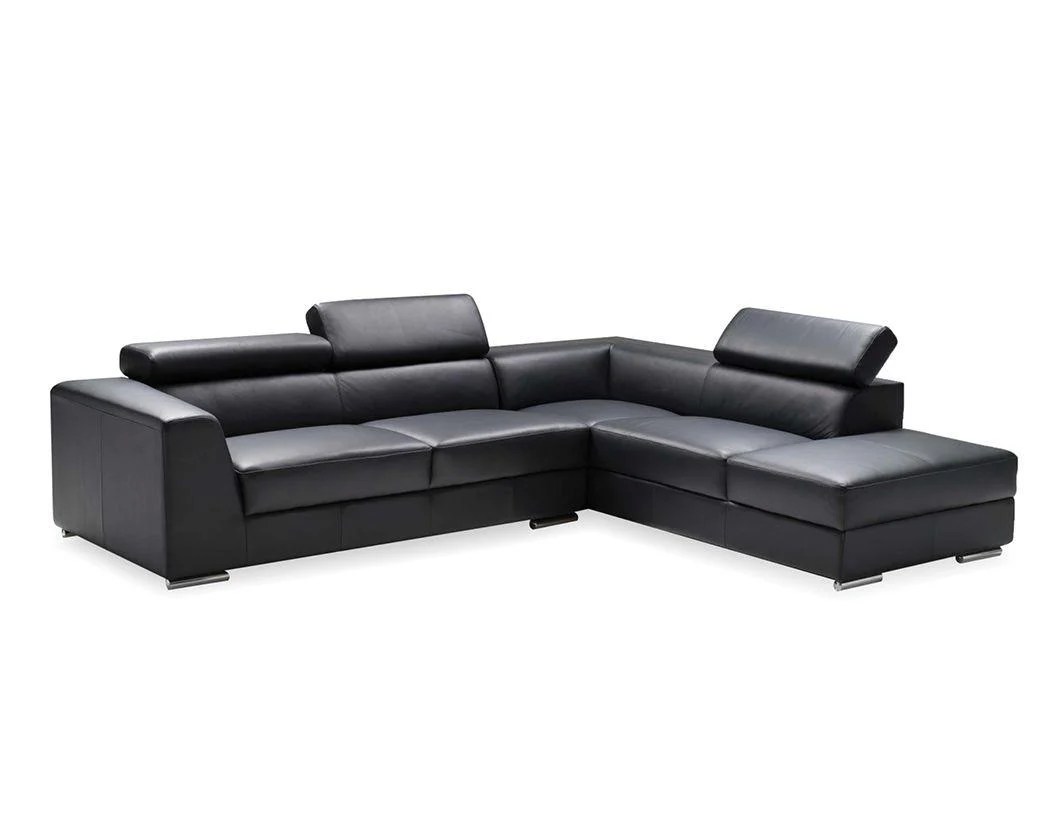 ICON Sectional RSF Chaise Adjustable Headreat / Polished Steel Legs - Remutear