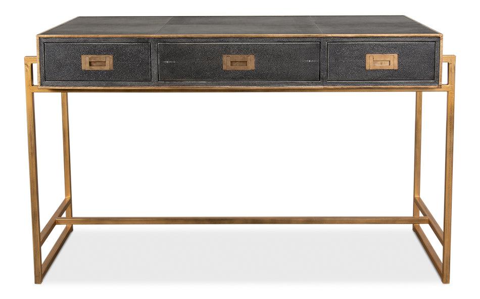 Grey Leather Shagreen Desk - Remutear