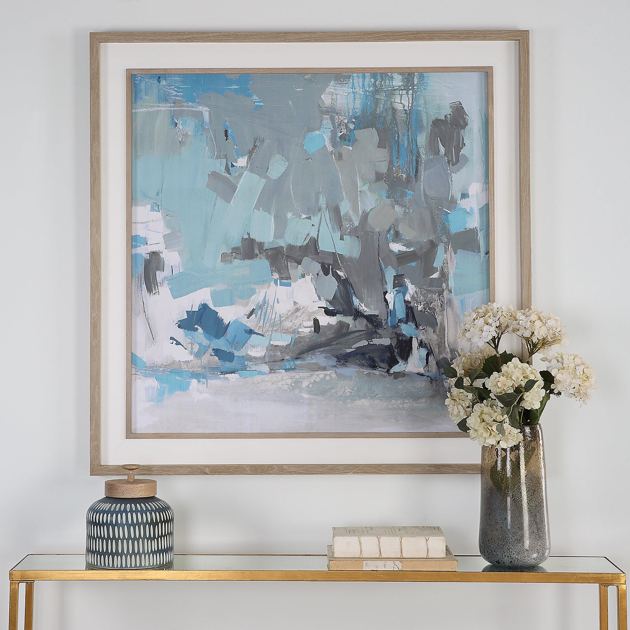 Misty Moonlight Abstract Framed Print - Remutear