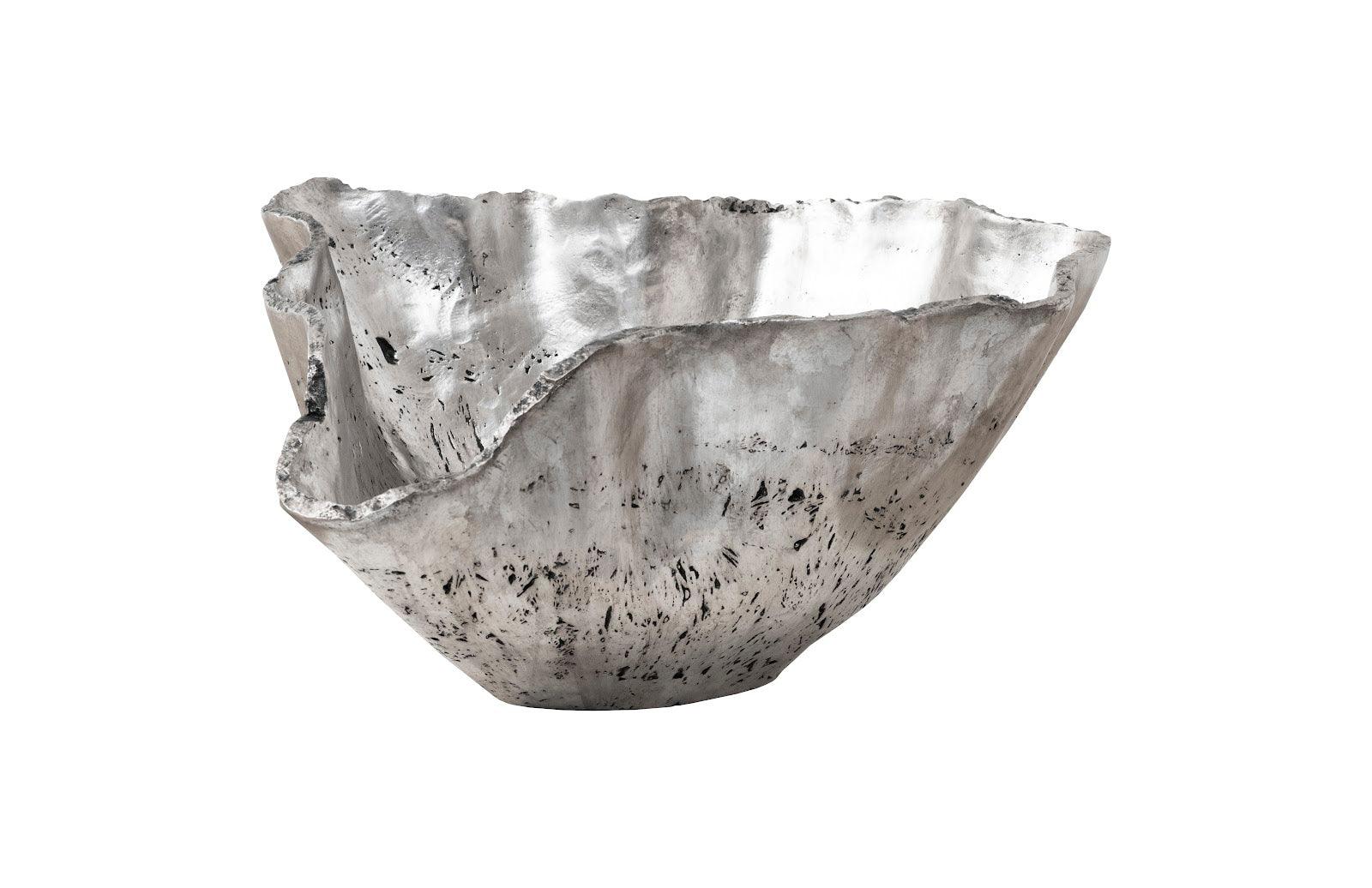 Cast Onyx Bowl, Silver Leaf, Large - Remutear