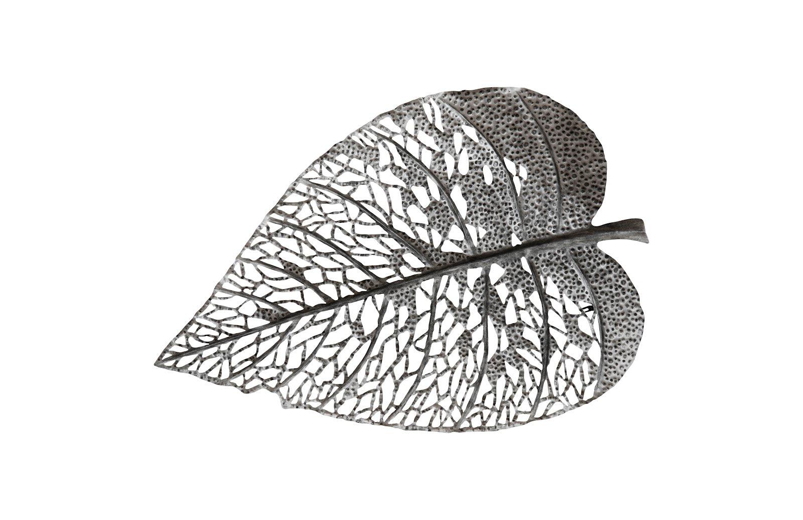 Birch Leaf Wall Art, Silver, LG - Remutear