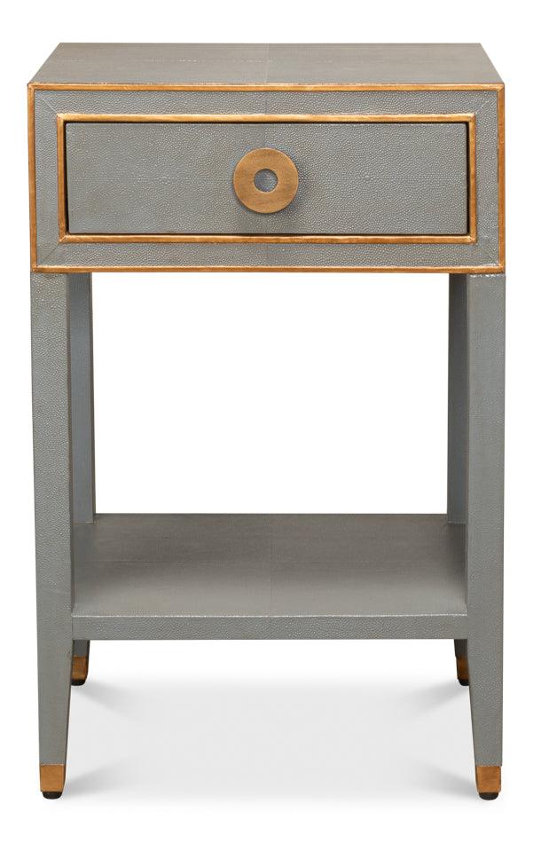 Gabriella Shagreen Nightstand Storm Grey - Remutear