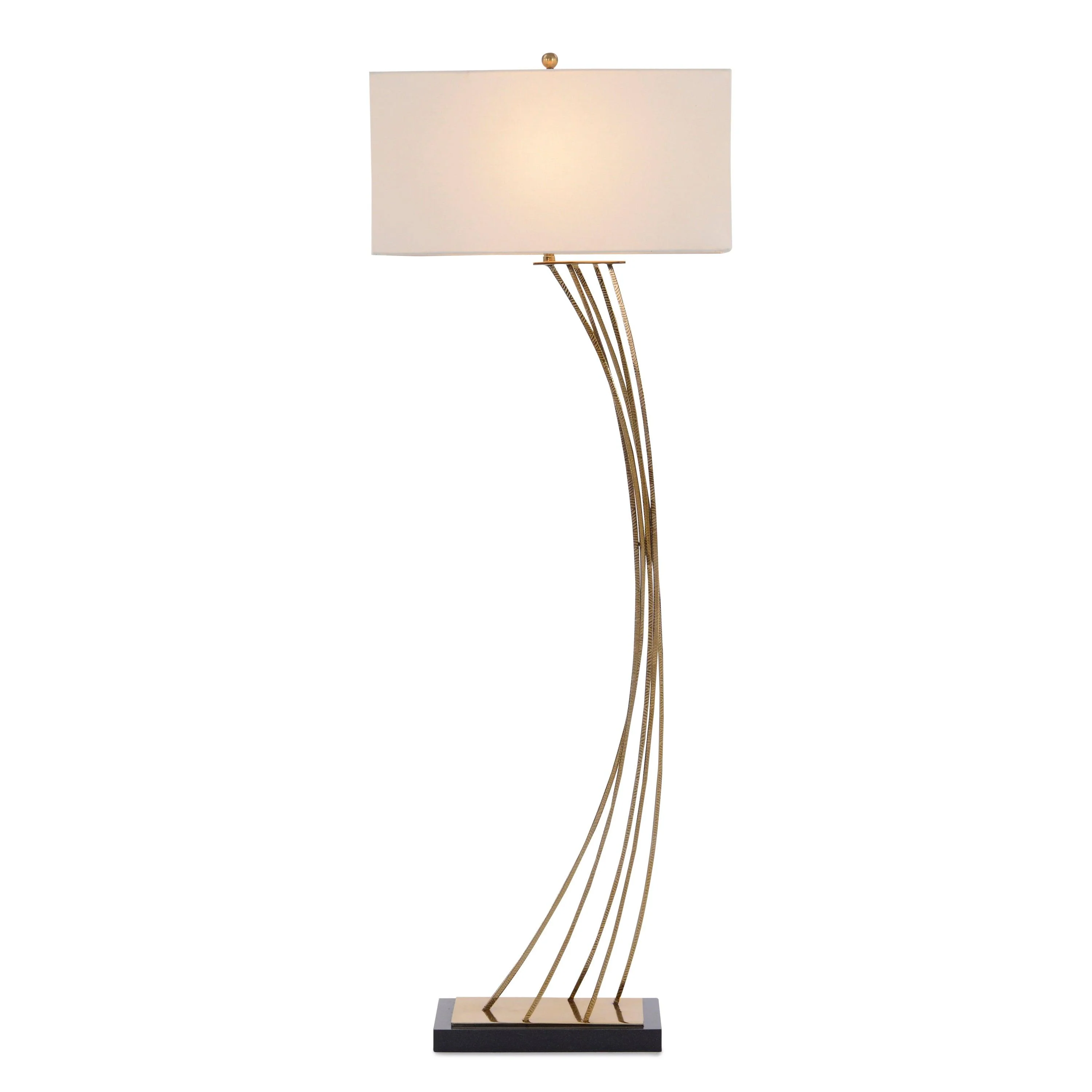 Cambered Brass Floor Lamp - Remutear