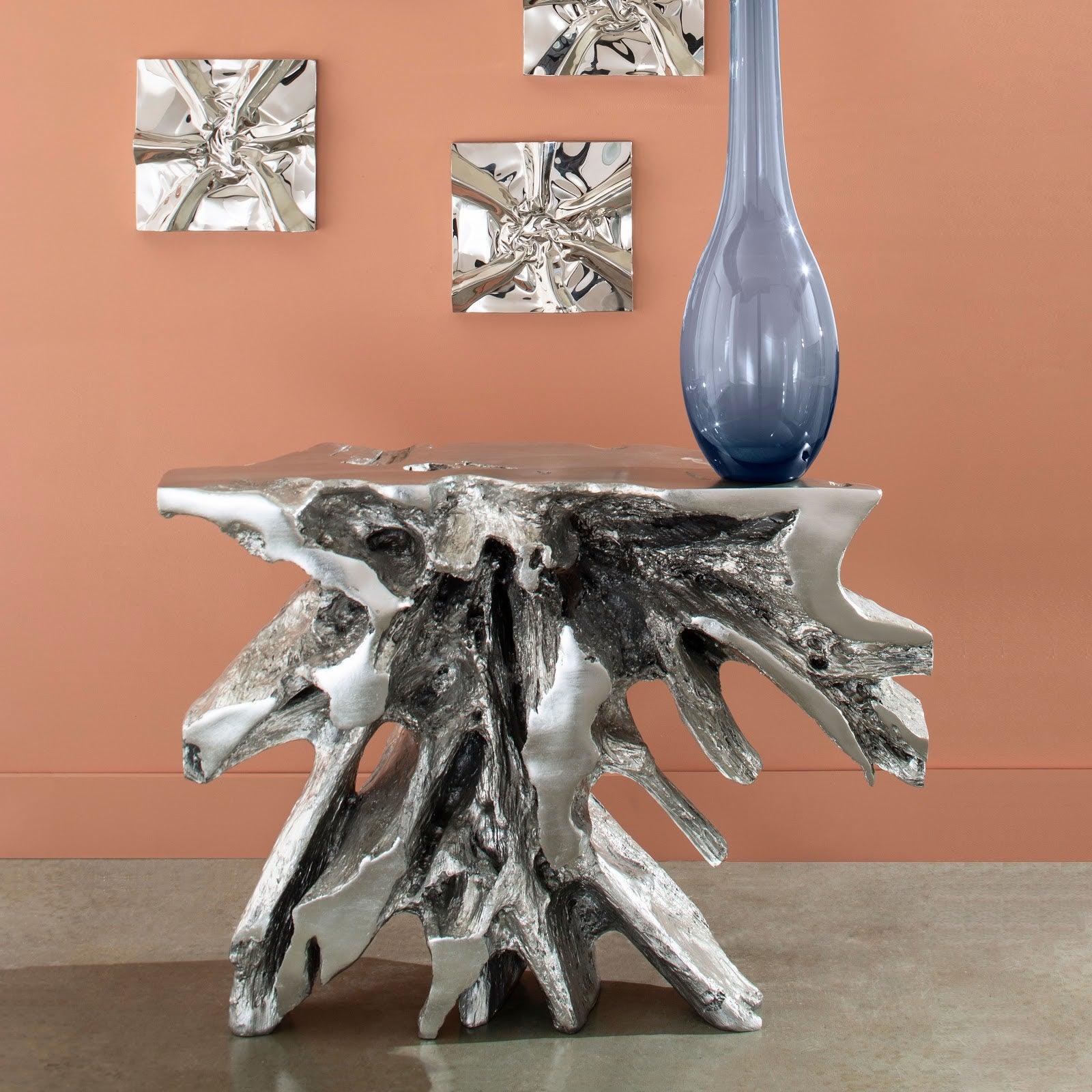 Luxe Freeform Console Table, Silver Leaf - Remutear