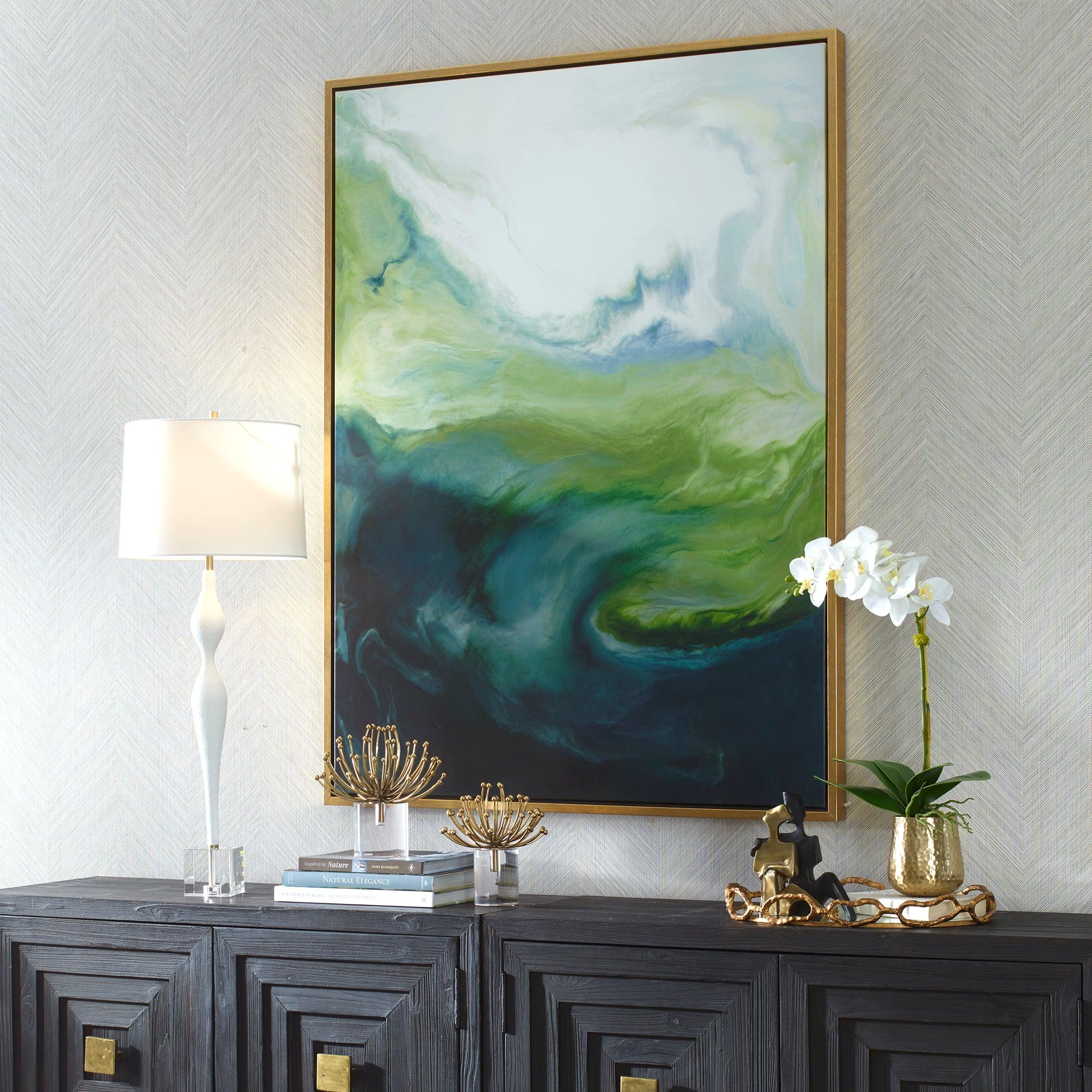 Serene Green Framed Abstract Art - Remutear