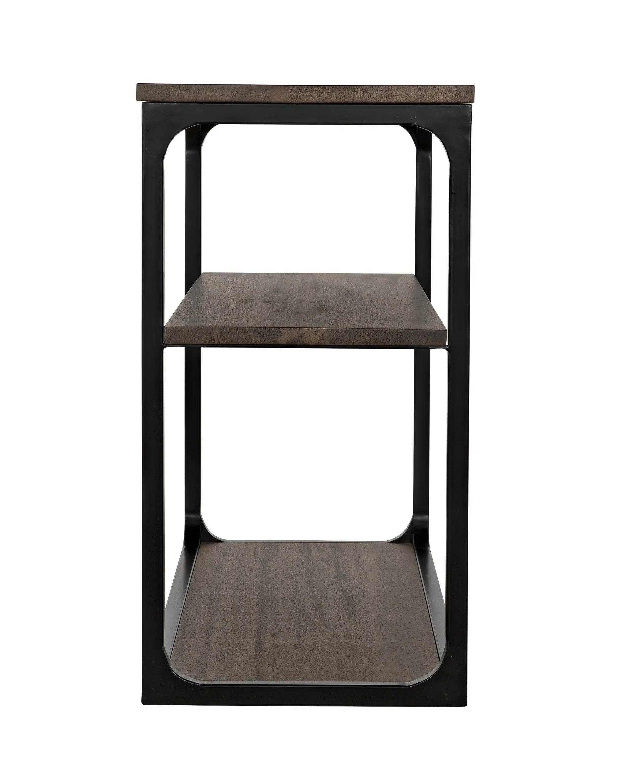 Novie Console, Small, Black Steel with Dark Walnut - Remutear