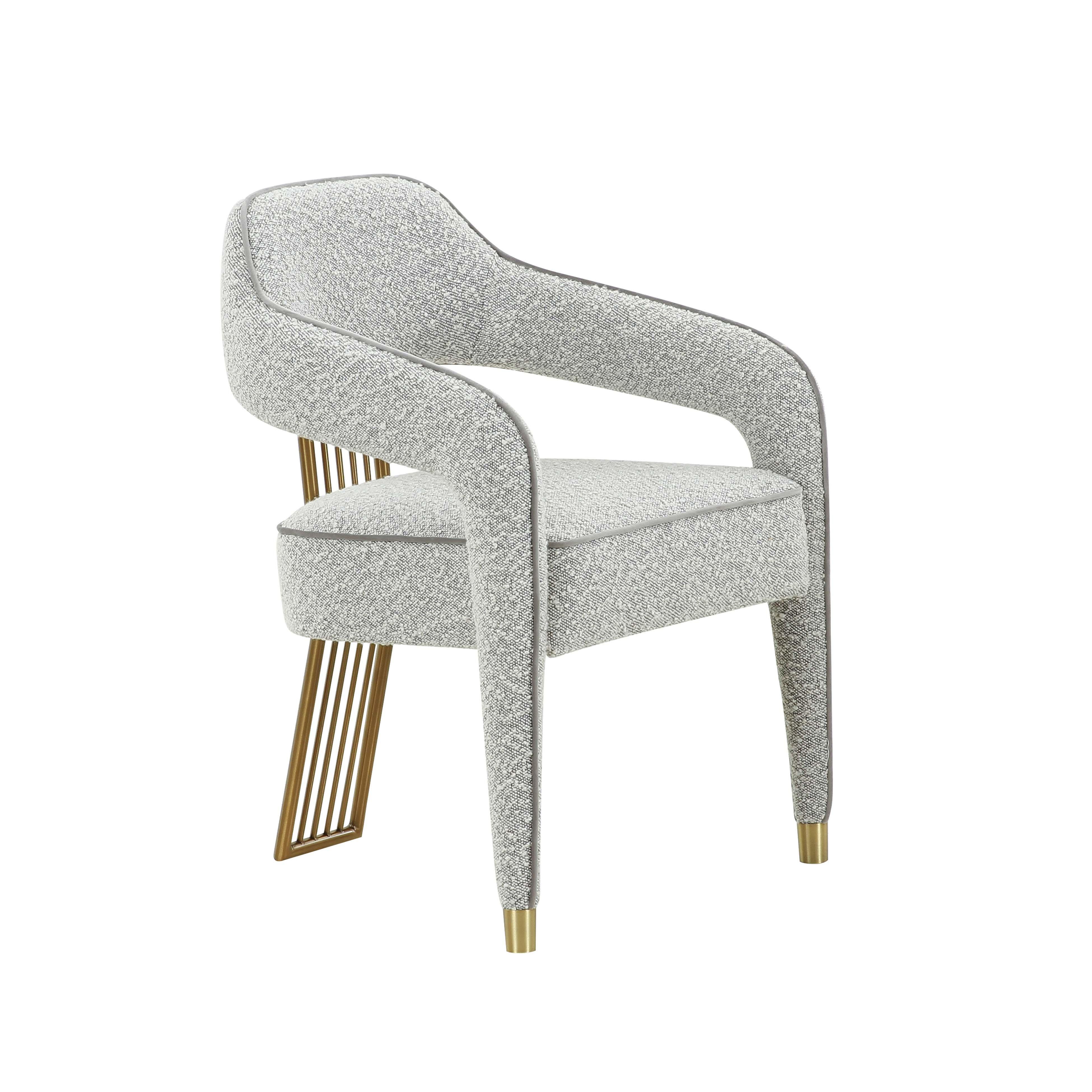 Corralis Speckled Grey Boucle Dining Chair - Remutear