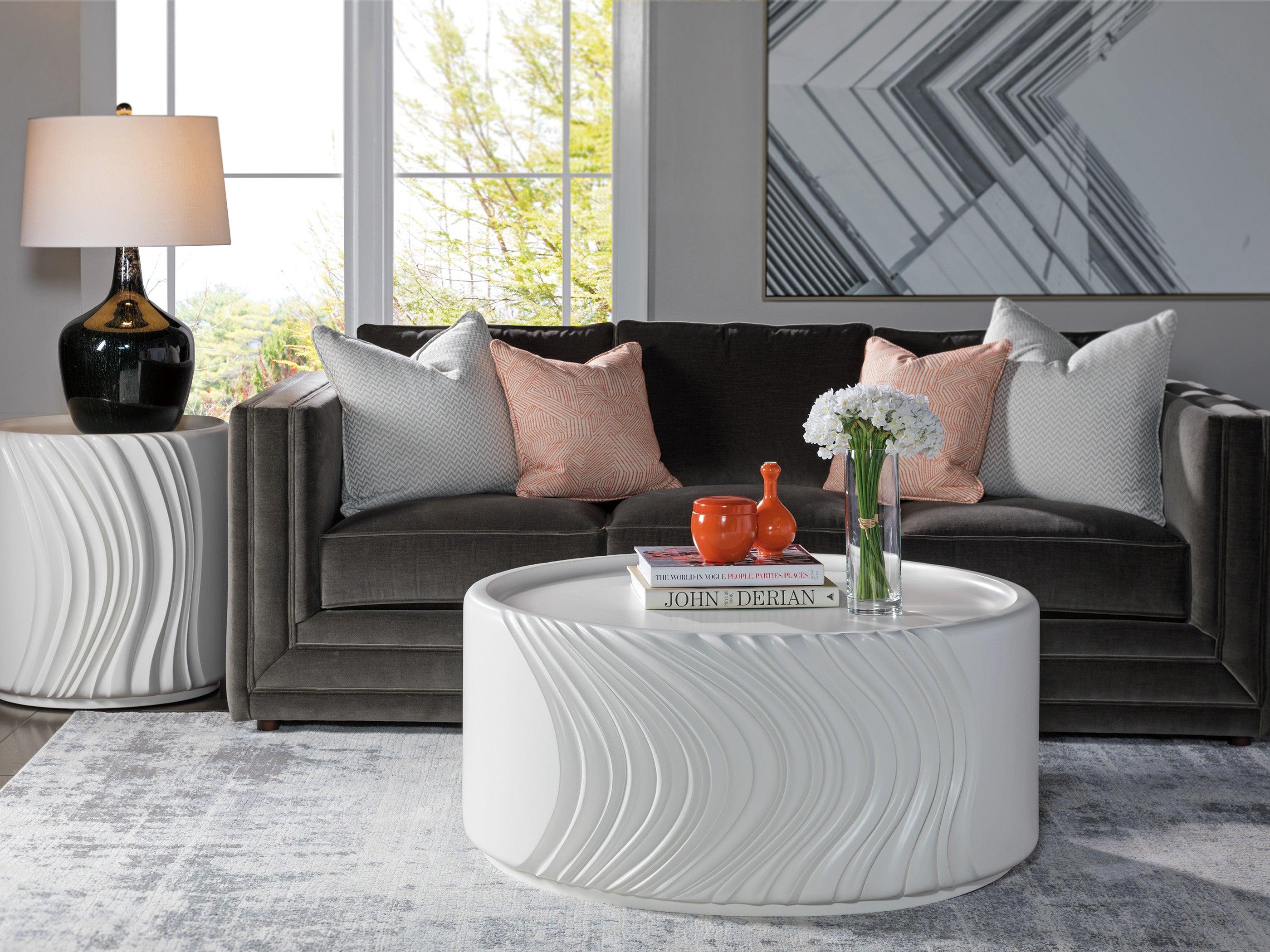 Signature Designs Volante Round Drum Cocktail Table - Remutear