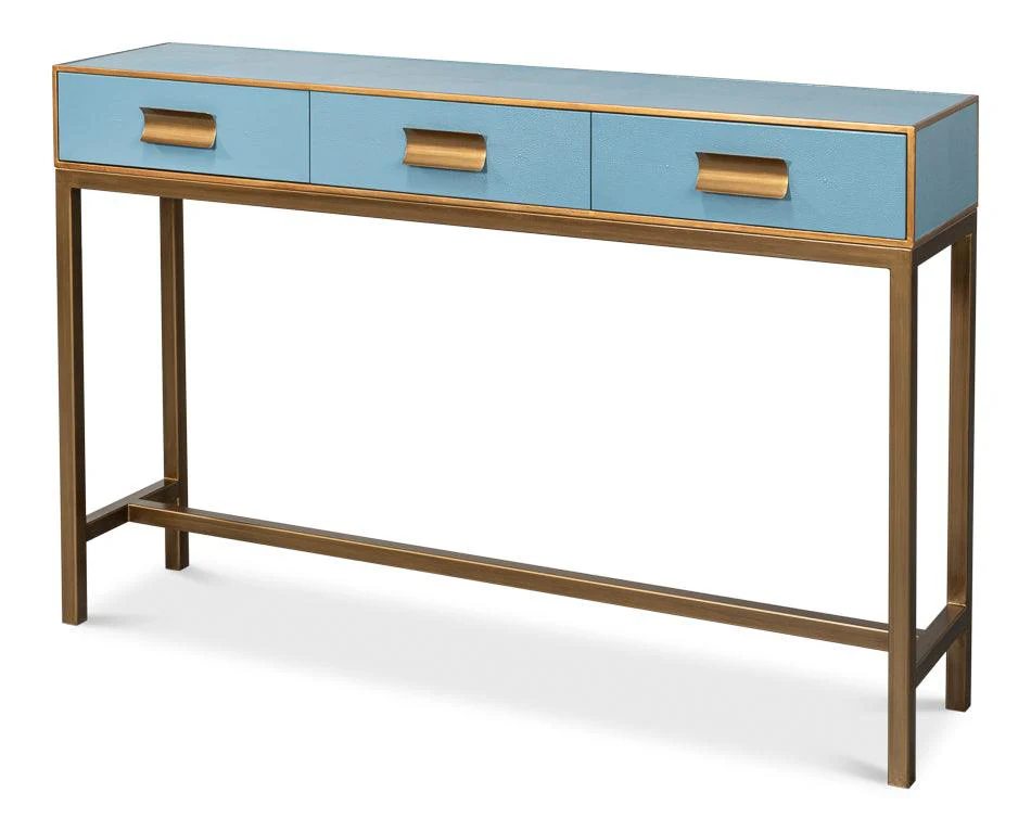 Gideon Shagreen Console - Chambray Blue - Remutear