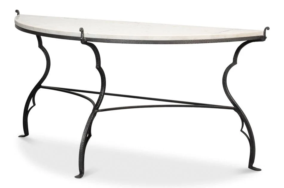 Marylin Demilune With Marble Top - Remutear
