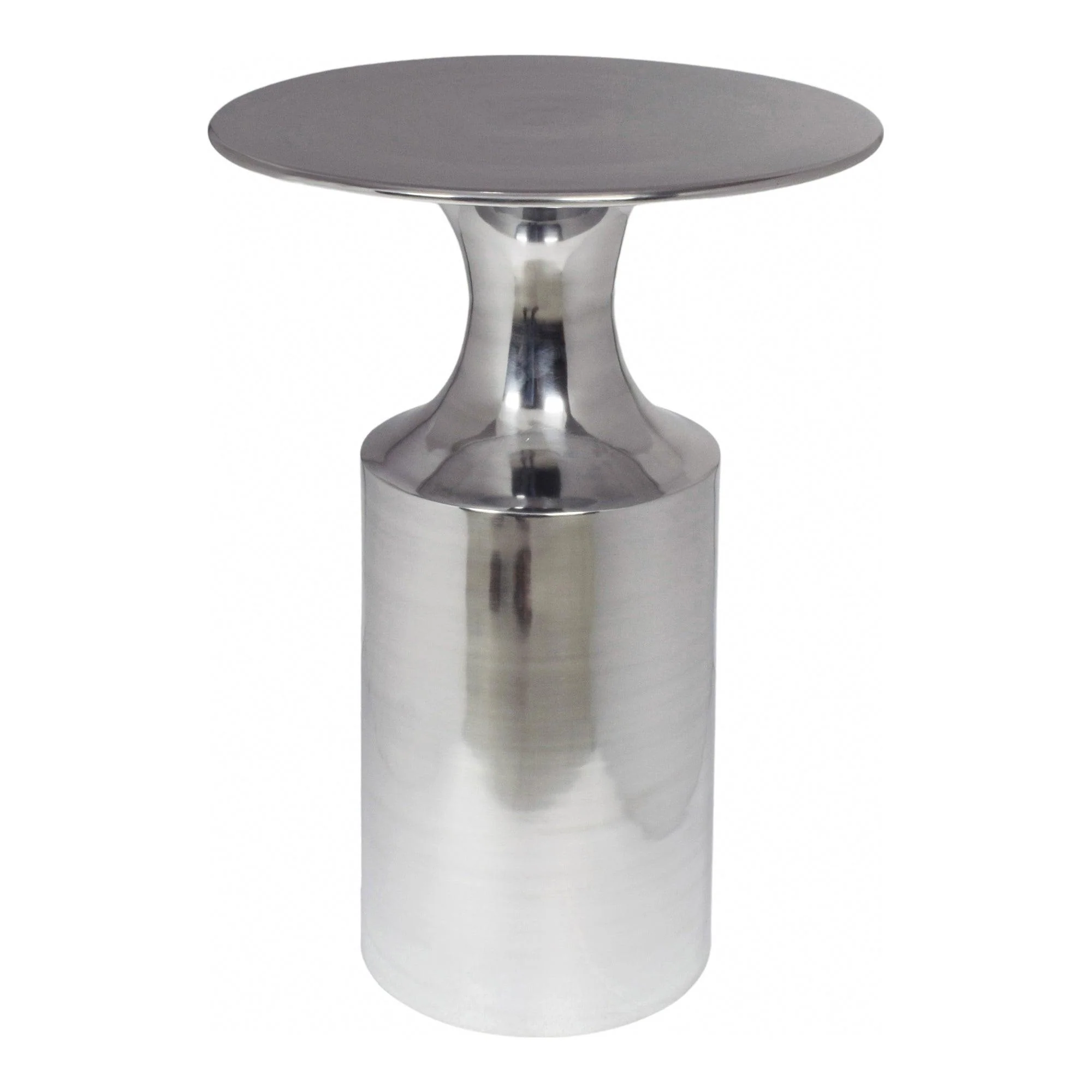 Rassa Polished Silver Accent Table - Remutear