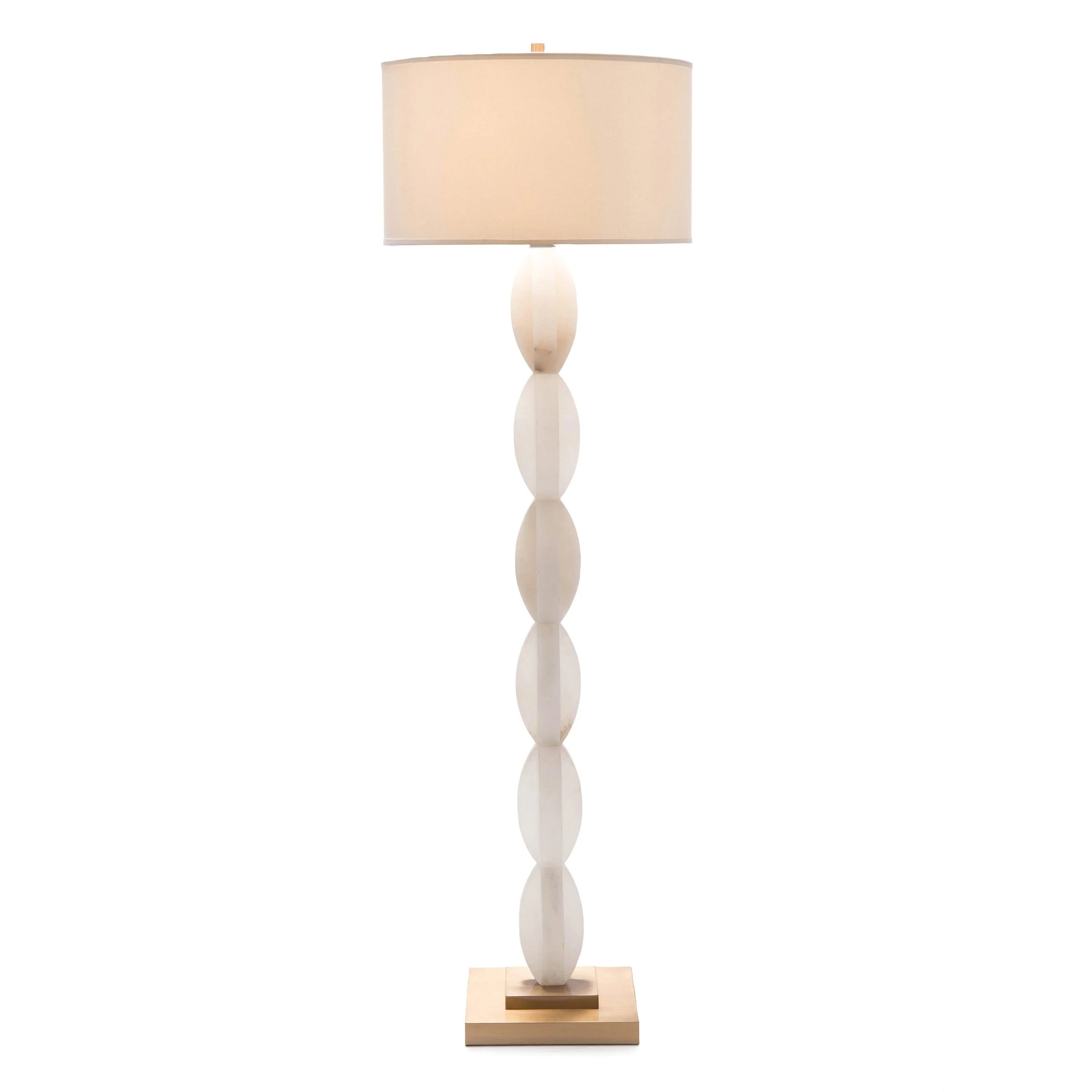 Crisscross Stacked Alabaster Floor Lamp - Remutear
