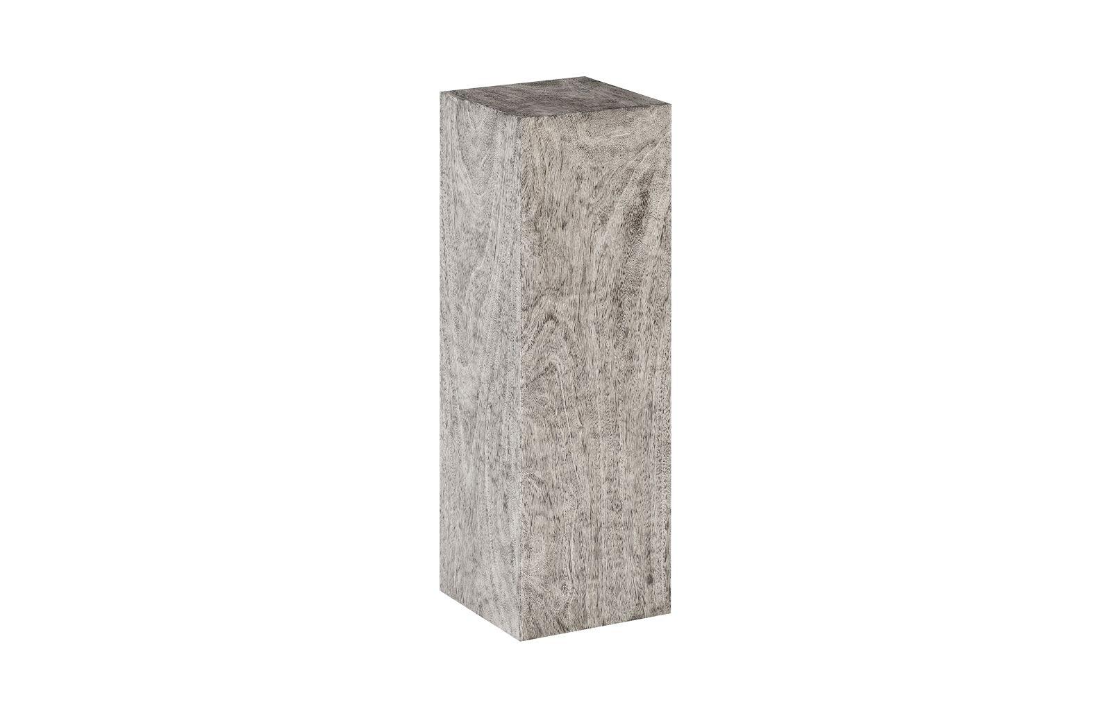 Origins Pedestal, Large, Mitered Chamcha Wood, Gray Stone Finish - Remutear