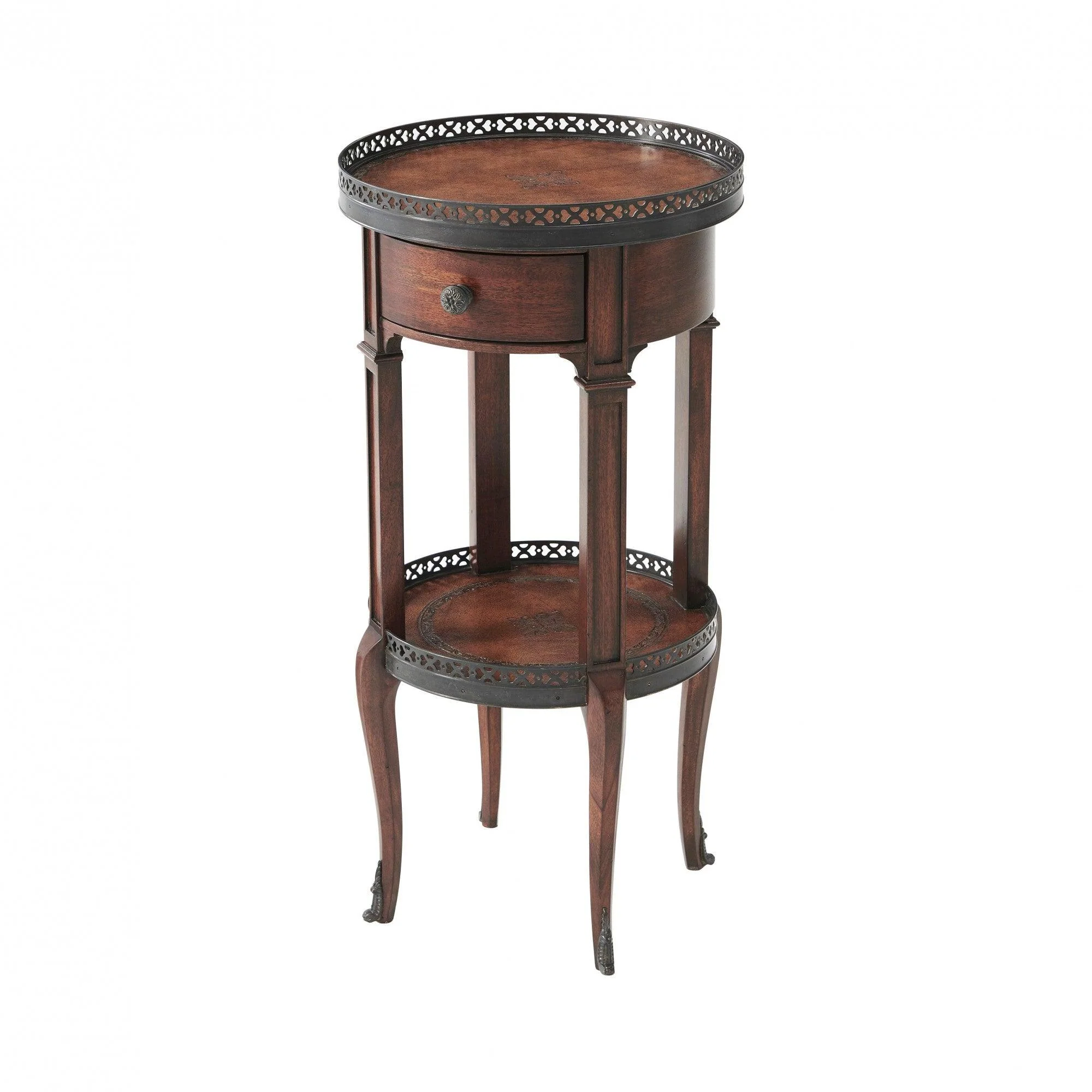 Walnut Circle Accent Table - Remutear