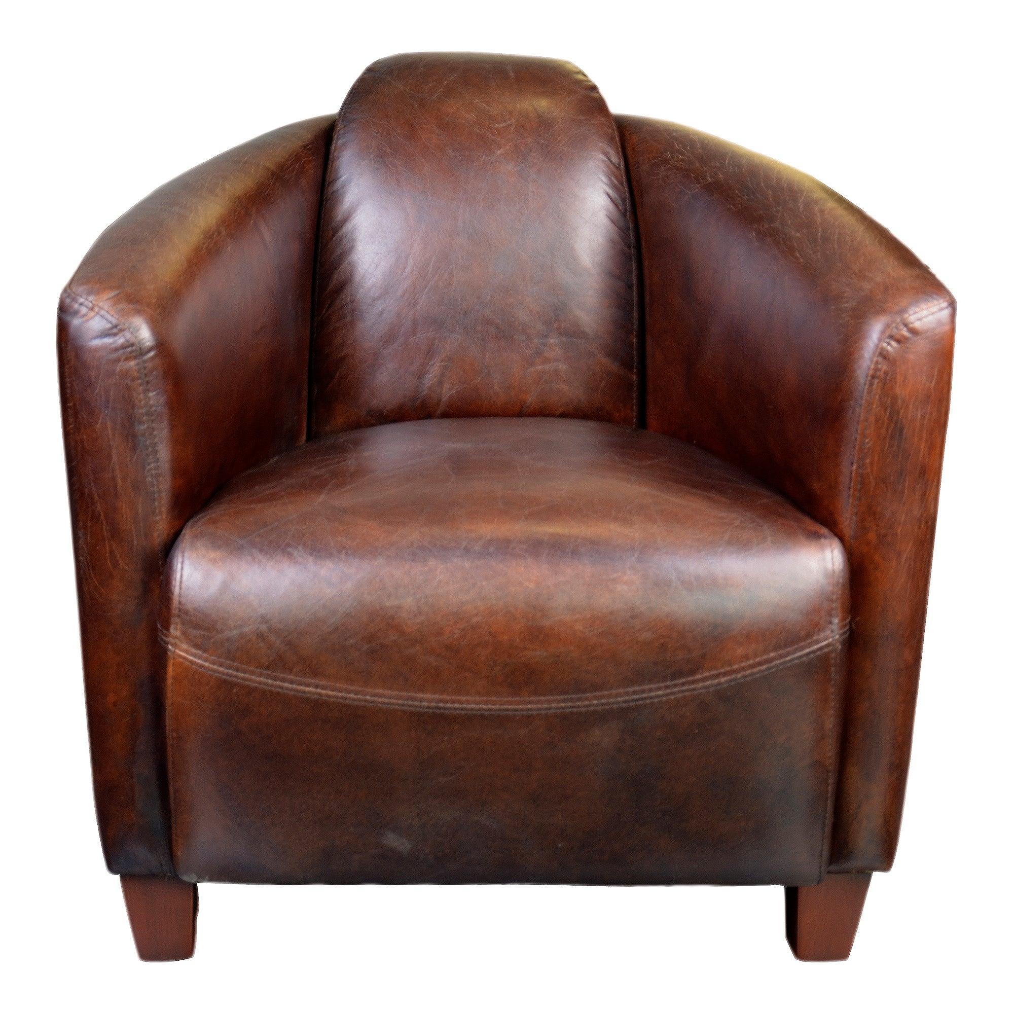Salzburg Club Chair Dark Brown Leather - Remutear