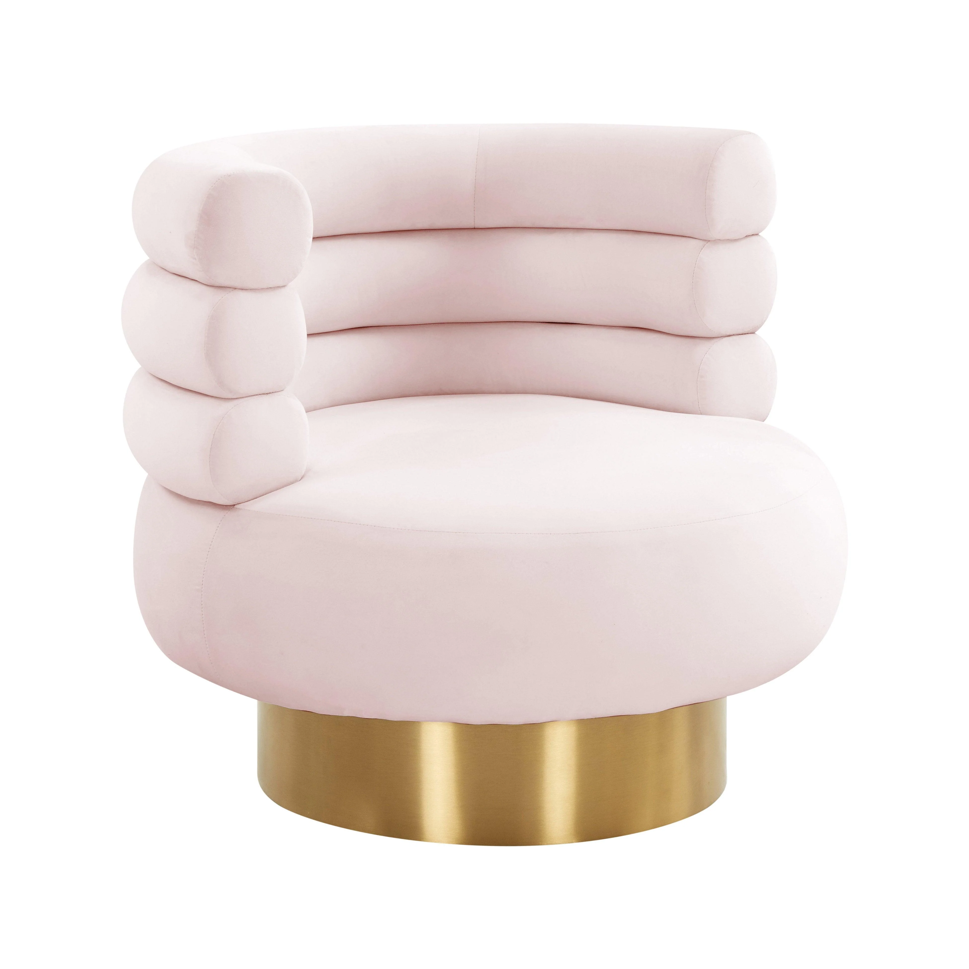 Naomi Blush Velvet Swivel Chair - Remutear