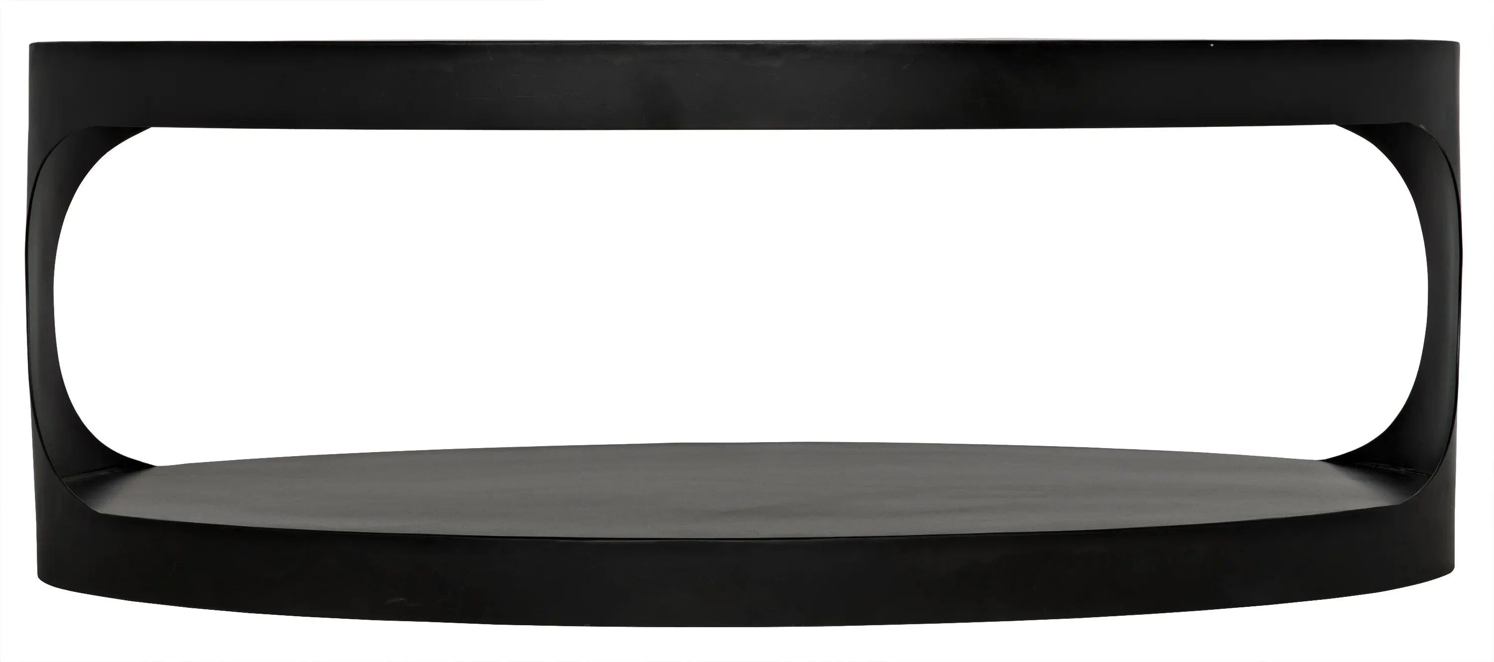 Eclipse Oval Coffee Table, Black Steel - Remutear