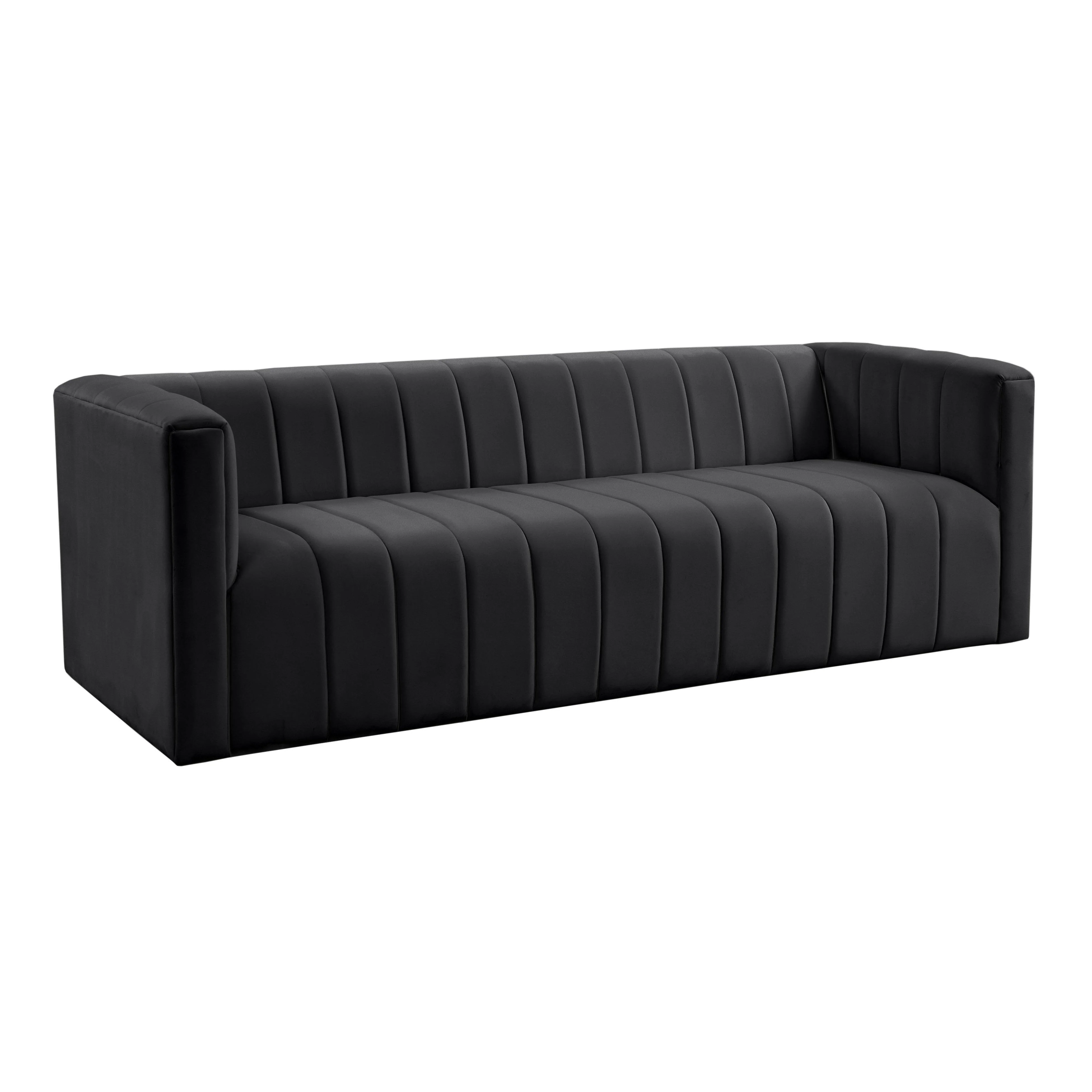 Norah Black Velvet Sofa - Remutear