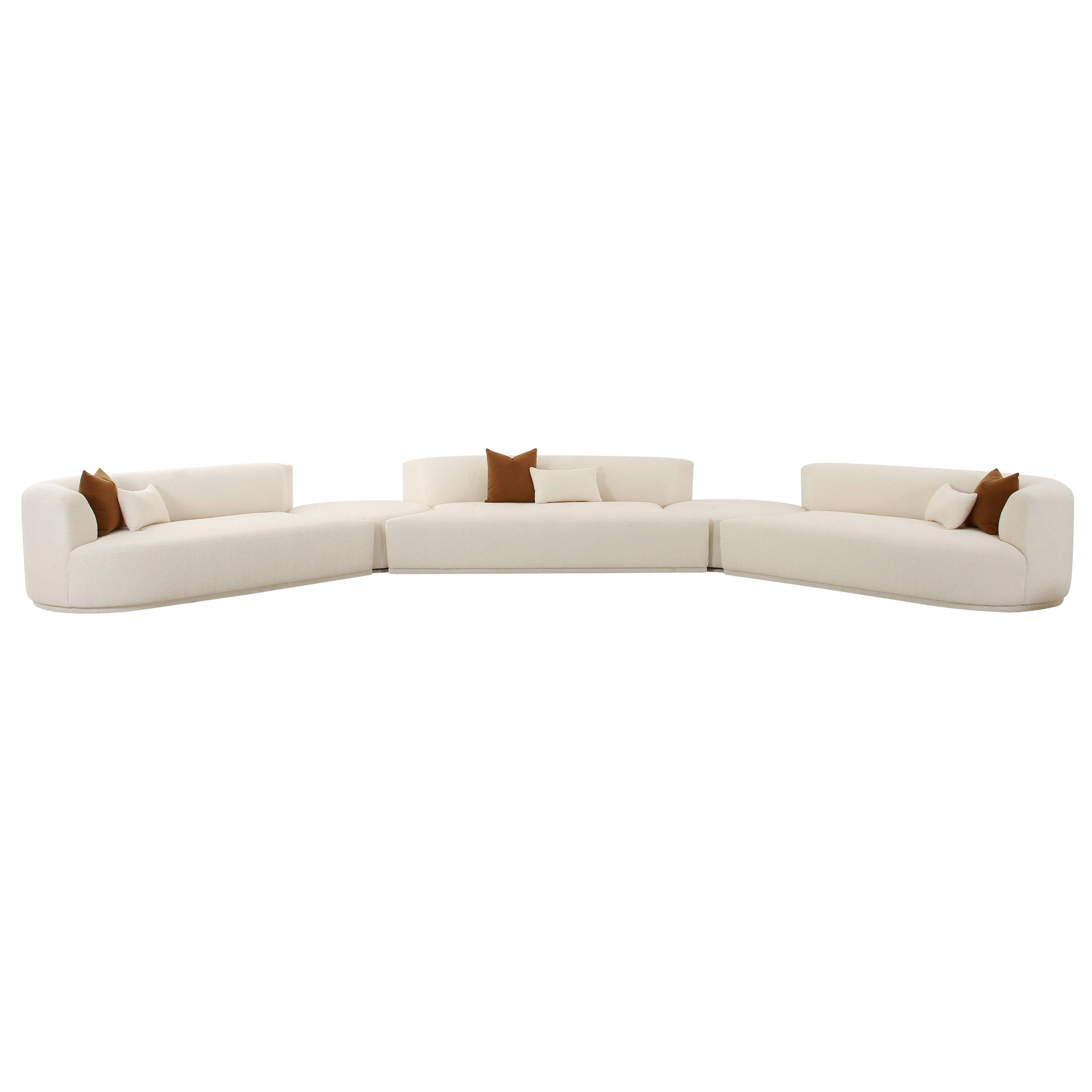 Fickle Cream Boucle 5-Piece Modular Sectional - Remutear