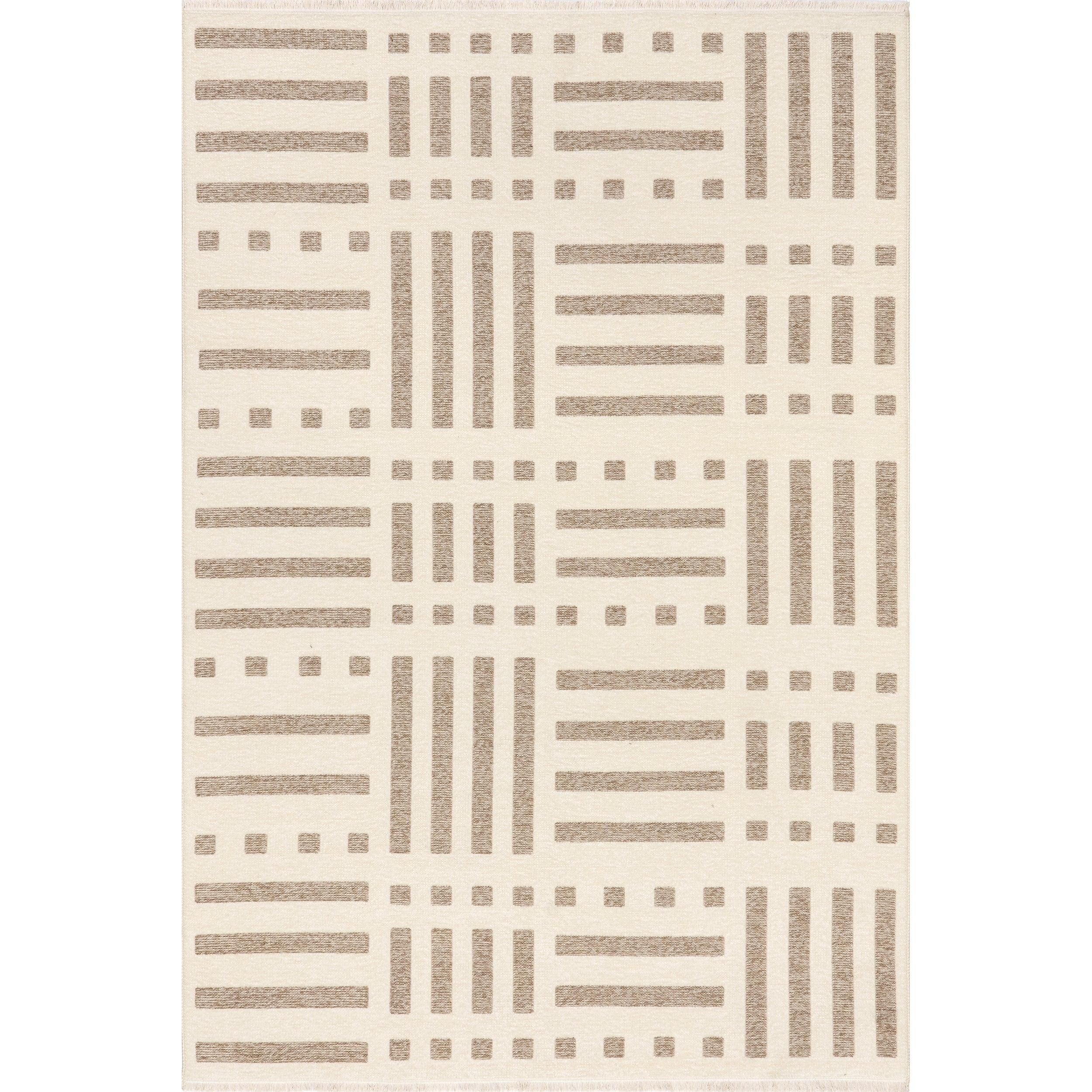 Mina Modern Stripes Reversible Machine Washable Area Rug - Remutear