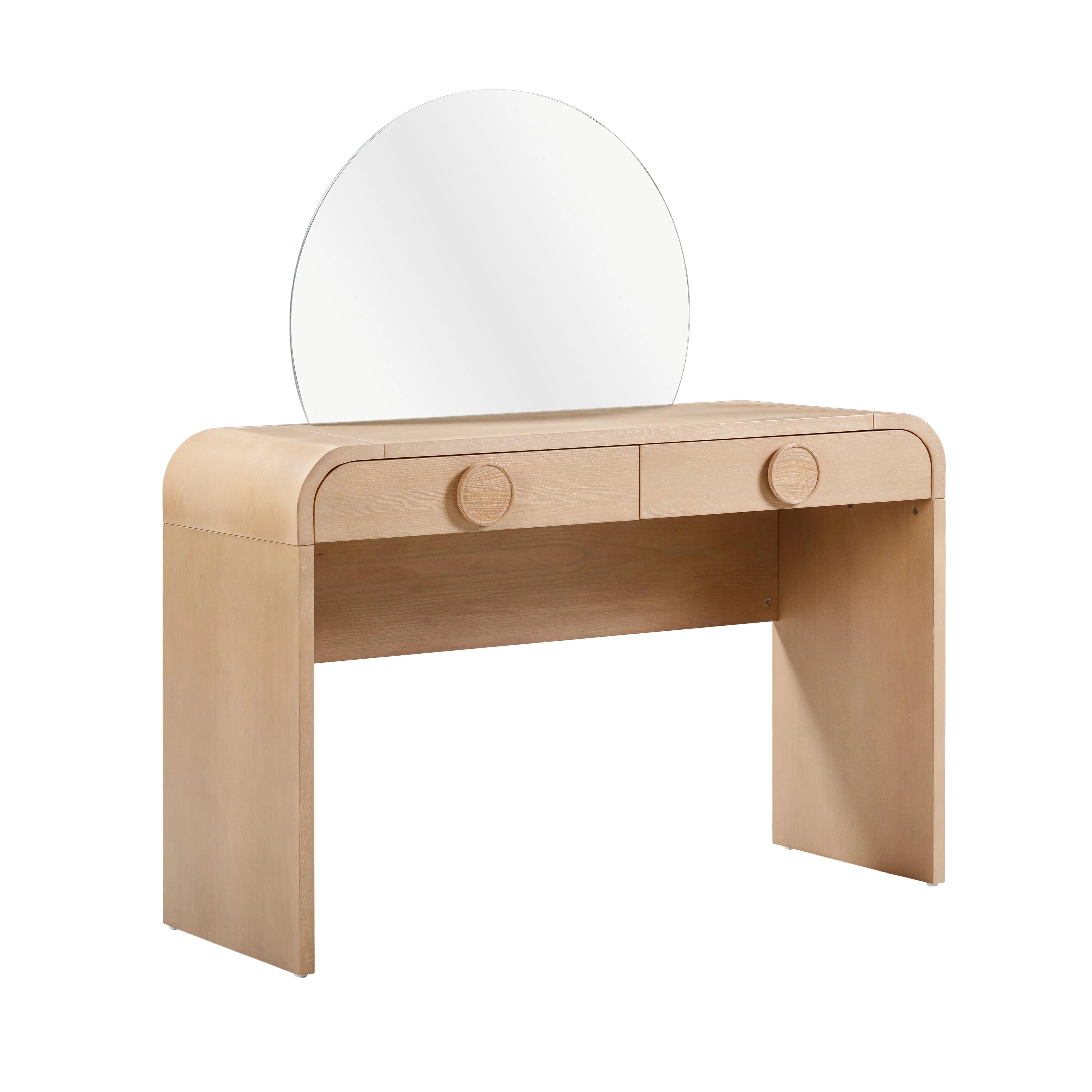 Moonrise Natural Ash 2-Drawer Vanity Desk - Remutear