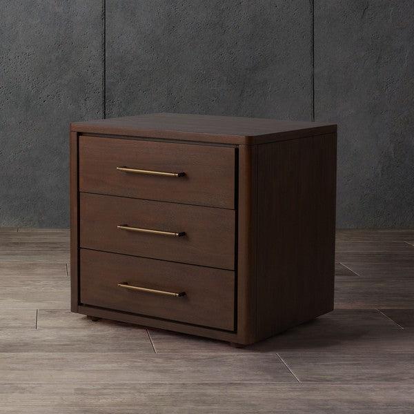 ROSEY 3 DRAWER WOOD NIGHTSTAND - Remutear