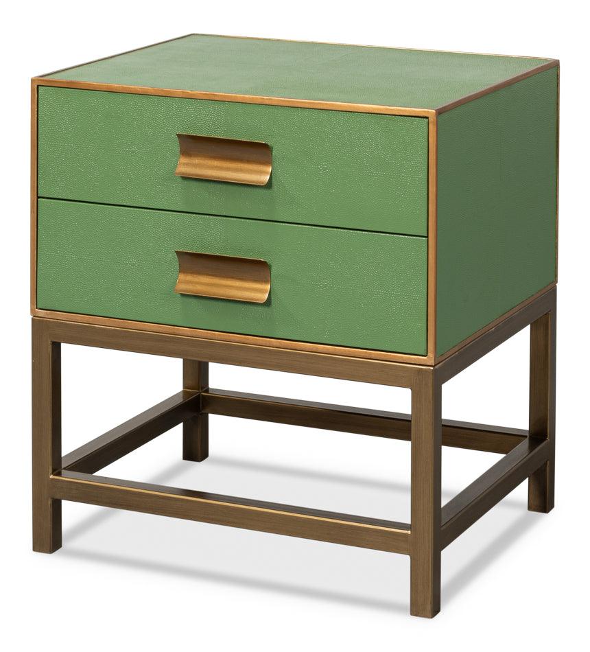 Gideon Shagreen Side Table - Watercress - Remutear