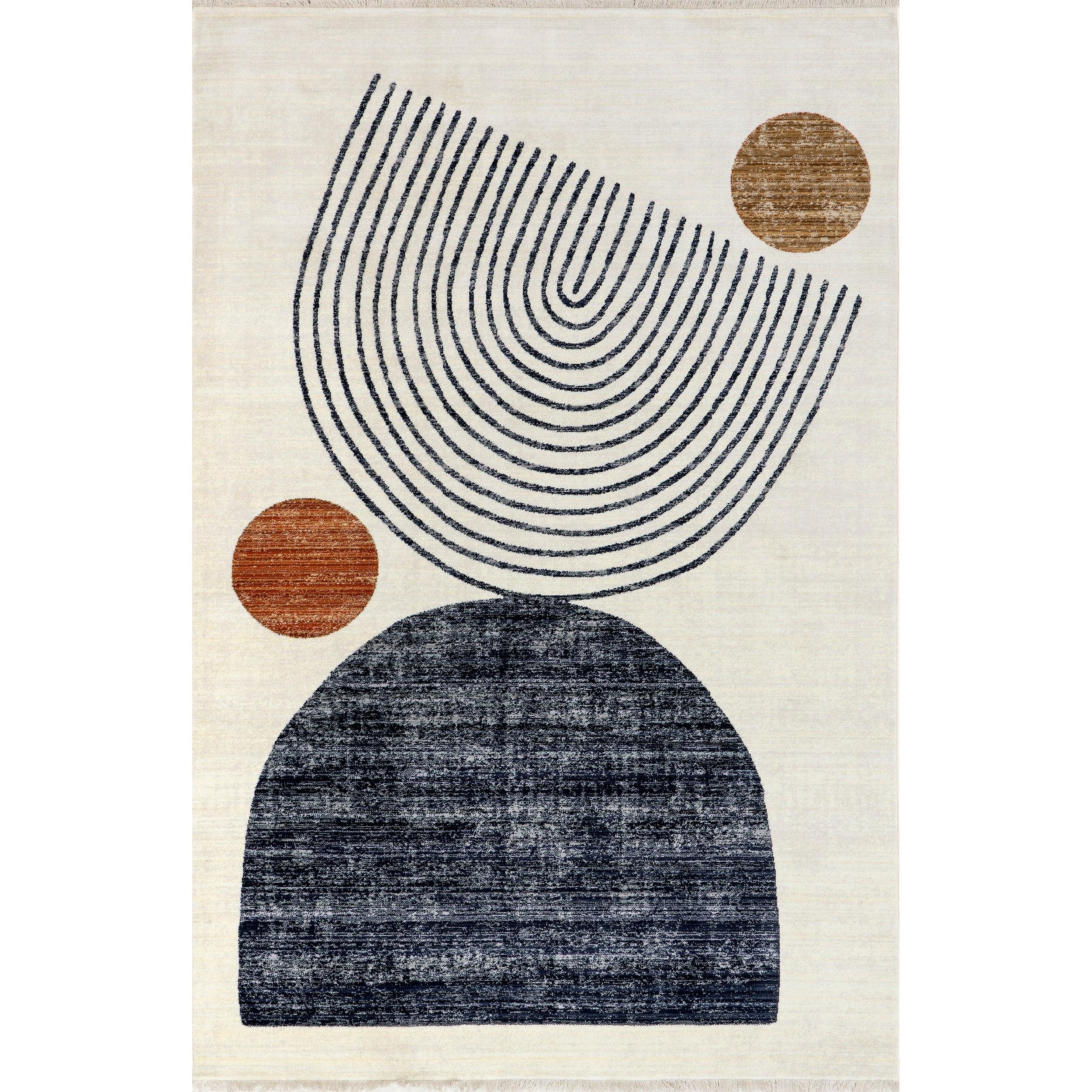 Bevin Abstract Sky Fringe Area Rug - Remutear