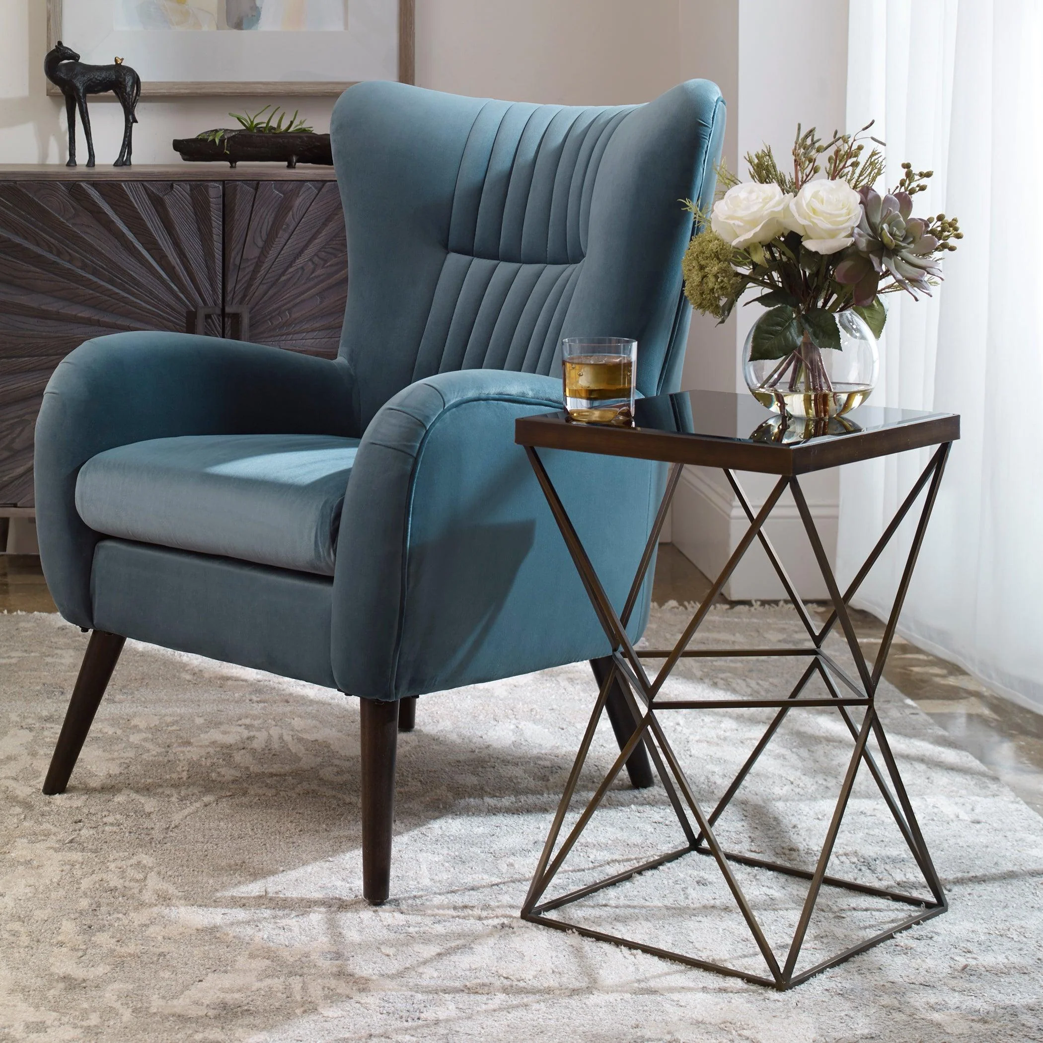 UBERTO CAGED FRAME ACCENT TABLE - Remutear