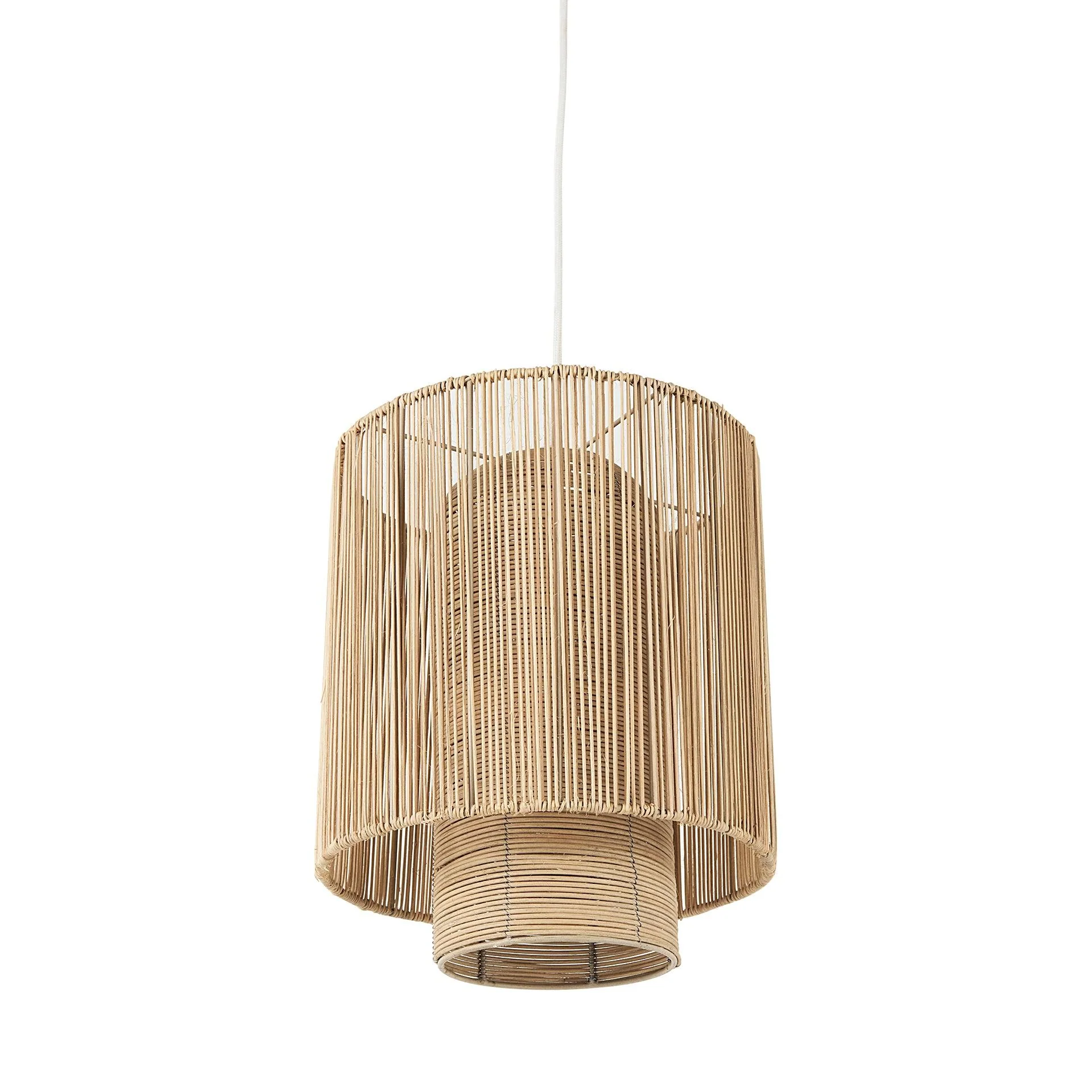 Aviario 14.2 L x 14.2 W x 14.2 H Natural Cane Cylindrical Pendant Light - Remutear