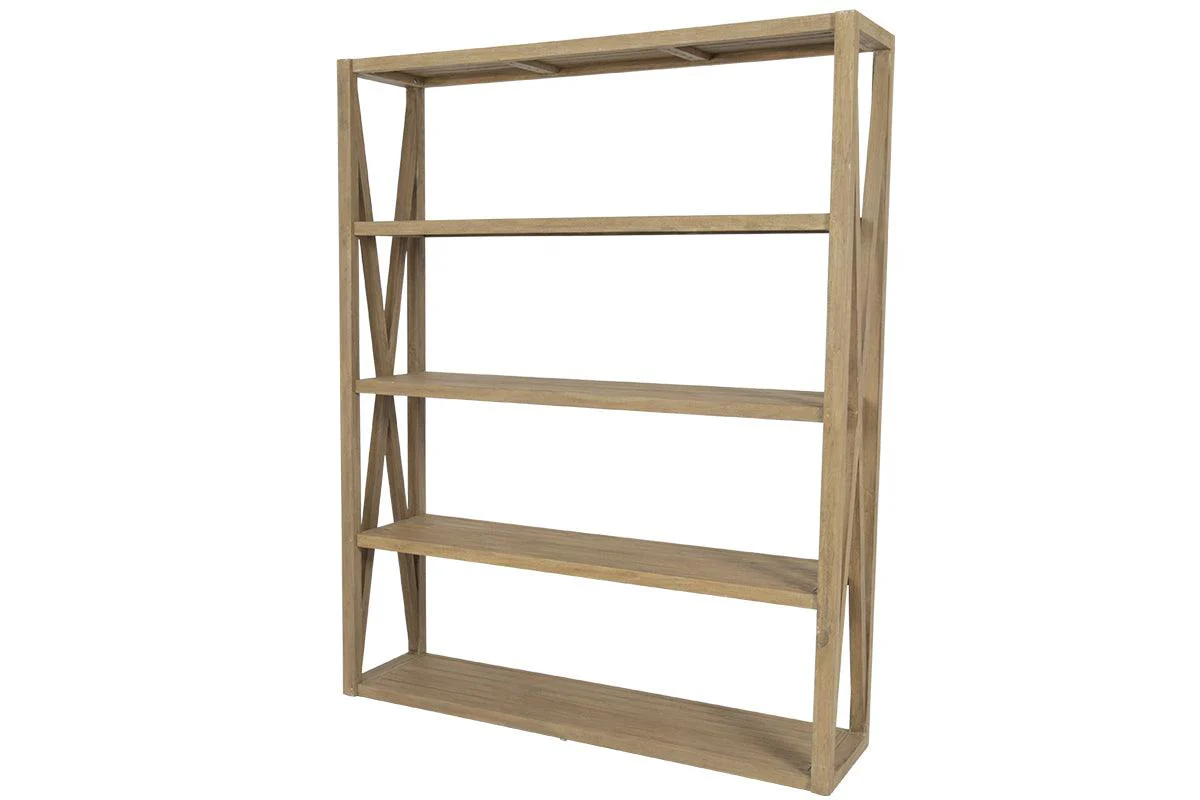Coastal Teak X Bookcase - Remutear